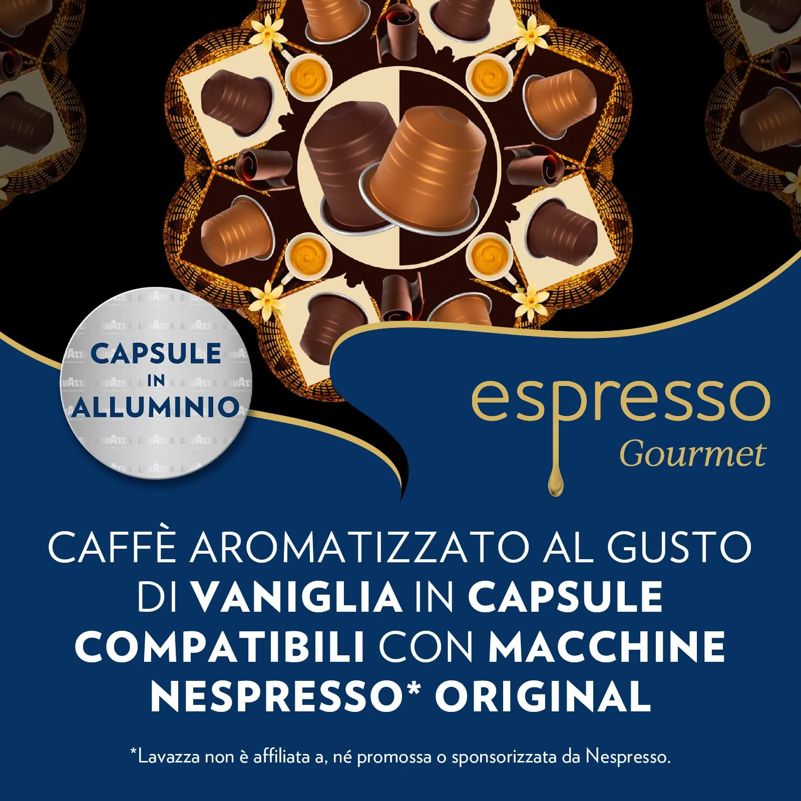 Lavazza Espresso Gourmet Vaniglia, 100 Capsule Compatibili Nespresso - immagine 2