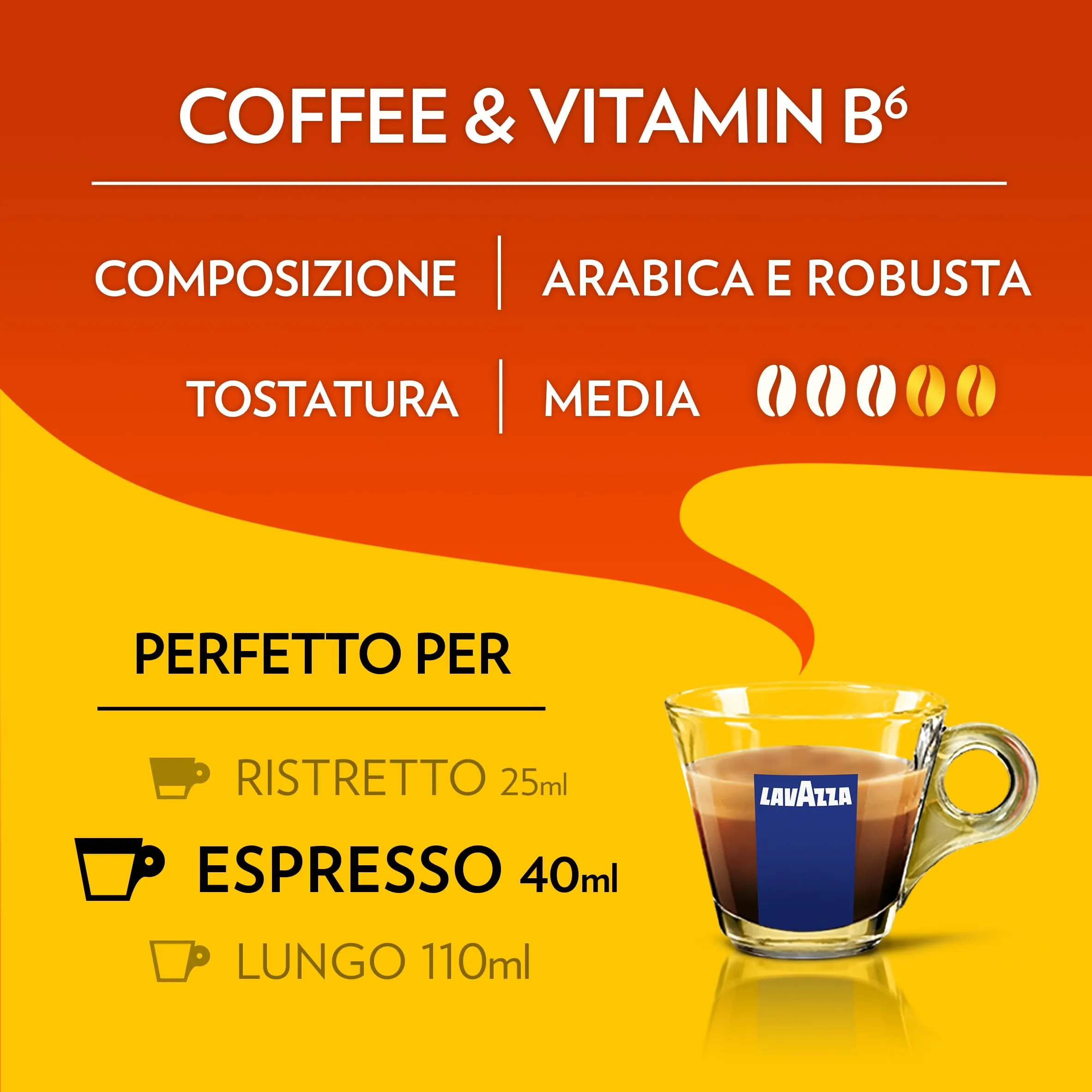 Lavazza Coffee& Vitamin B6, 100 Nespresso Compatible Capsules - immagine 4