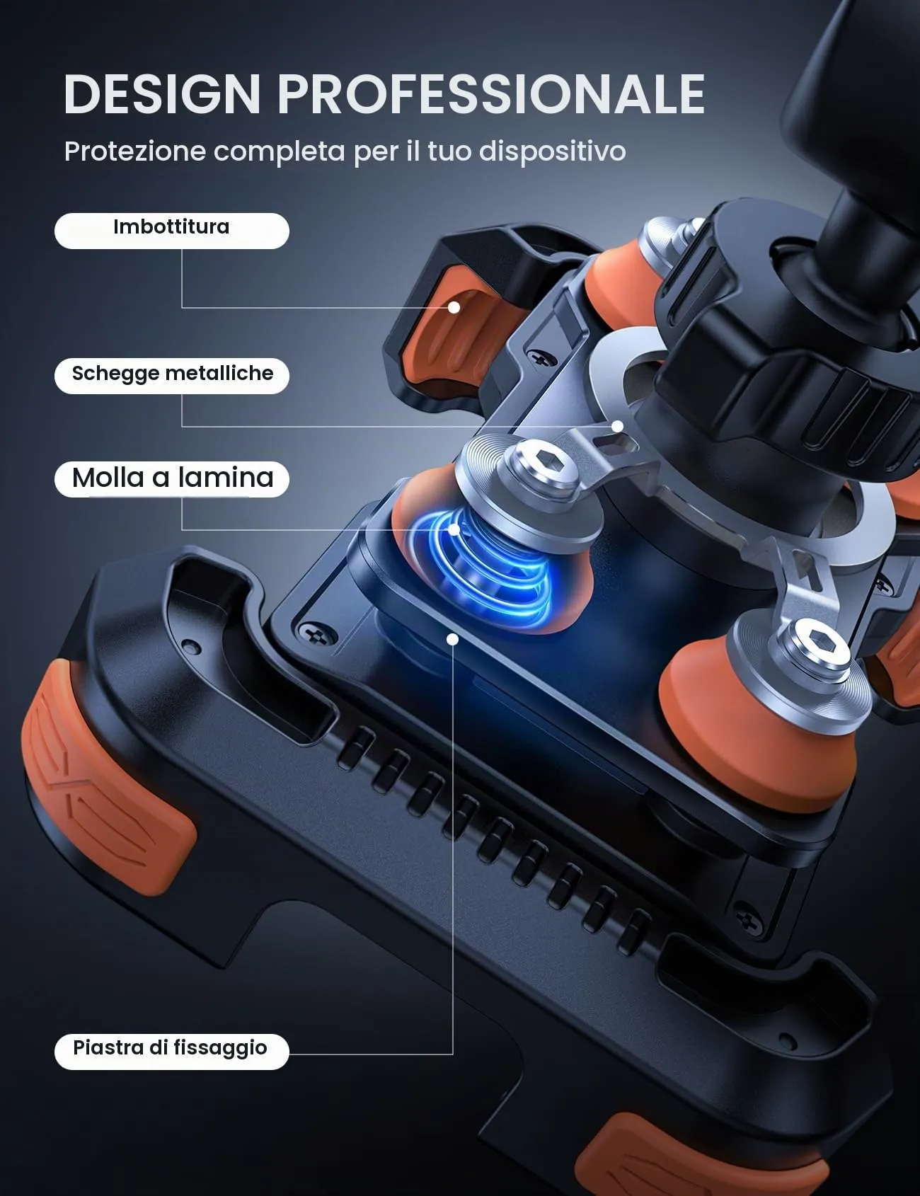 Lamicall Supporto Telefono Moto Antivibrazione Doppio Ammortizzatore - immagine 3