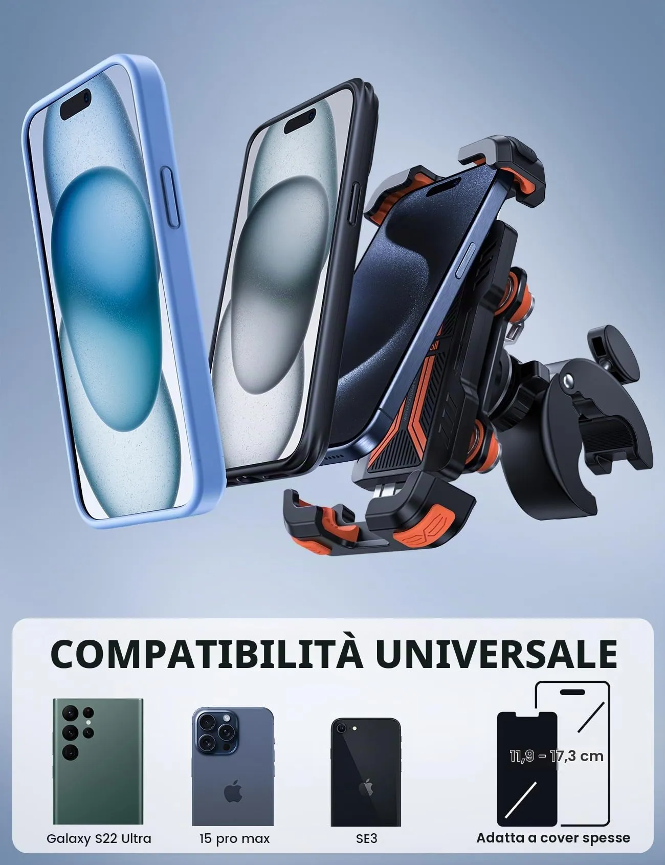 Lamicall Supporto Telefono Moto Antivibrazione Doppio Ammortizzatore - immagine 5