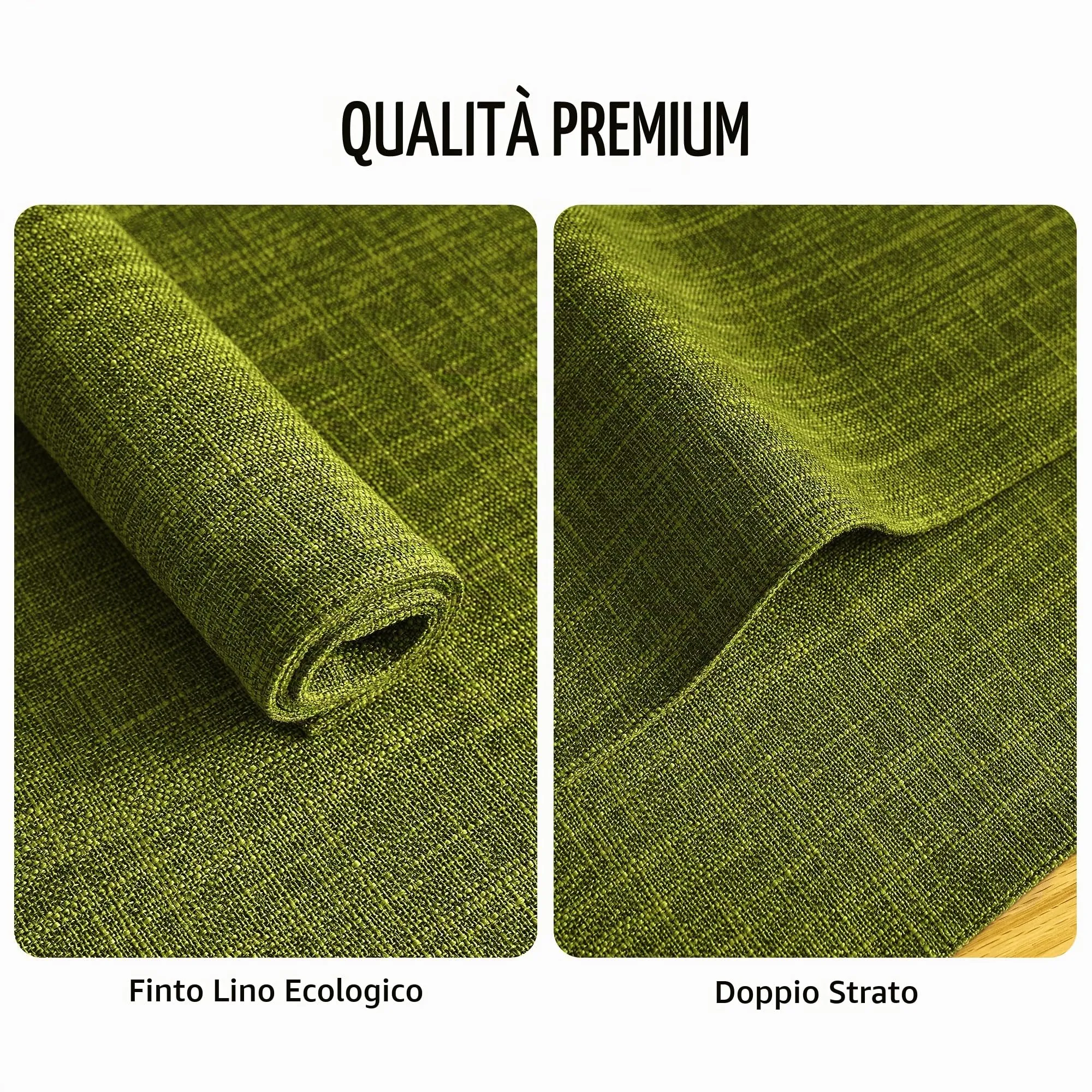 Softalker Set di 8 tovagliette in finto lino, 30 x 45 cm, verde lime - immagine 4