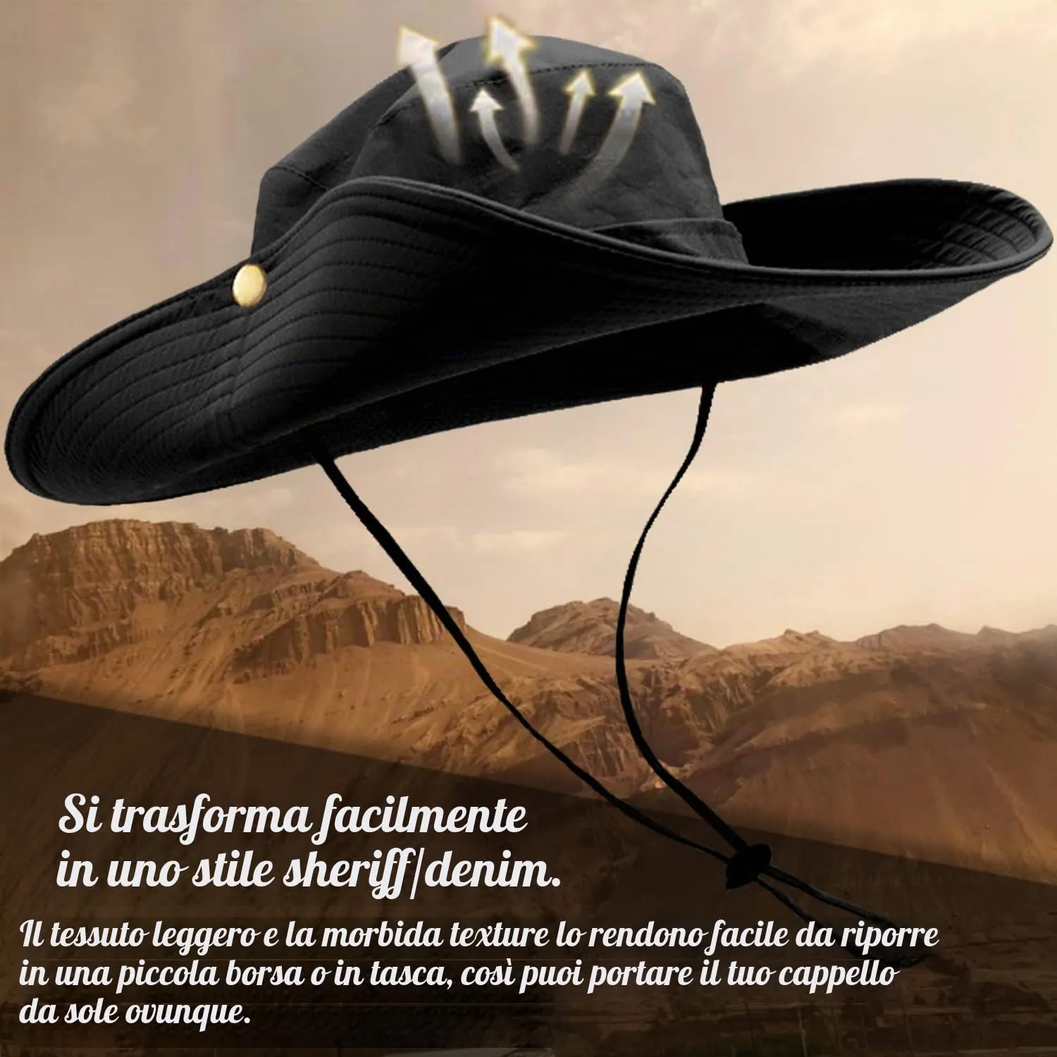 Favuit Cappello Boonie Pieghevole a Tesa Larga per Uomo e Donna - immagine 3