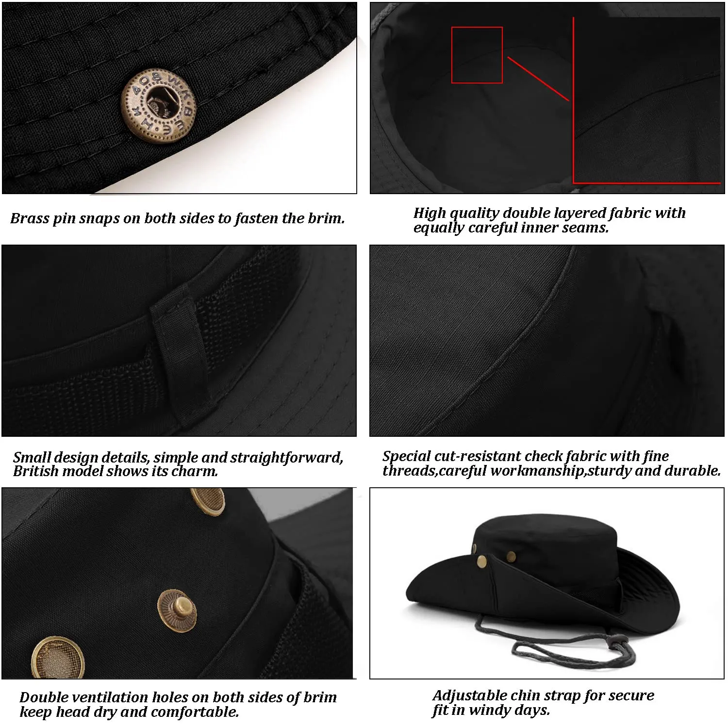 Favuit Cappello Boonie Pieghevole a Tesa Larga per Uomo e Donna - immagine 4