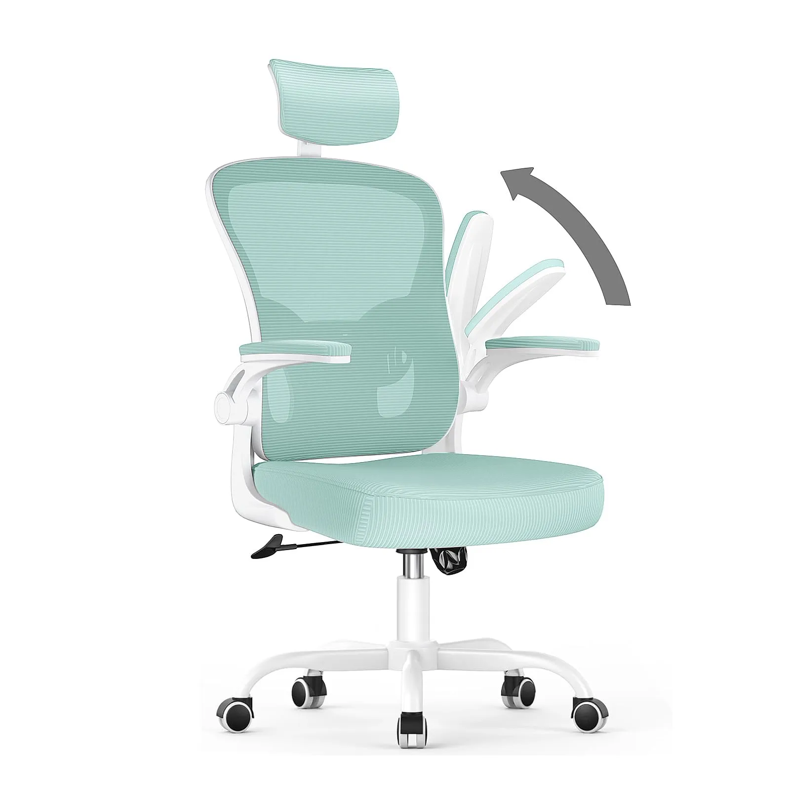 rattantree Sedia da Ufficio Ergonomica con Poggiatesta Regolabile, Verde - immagine 1