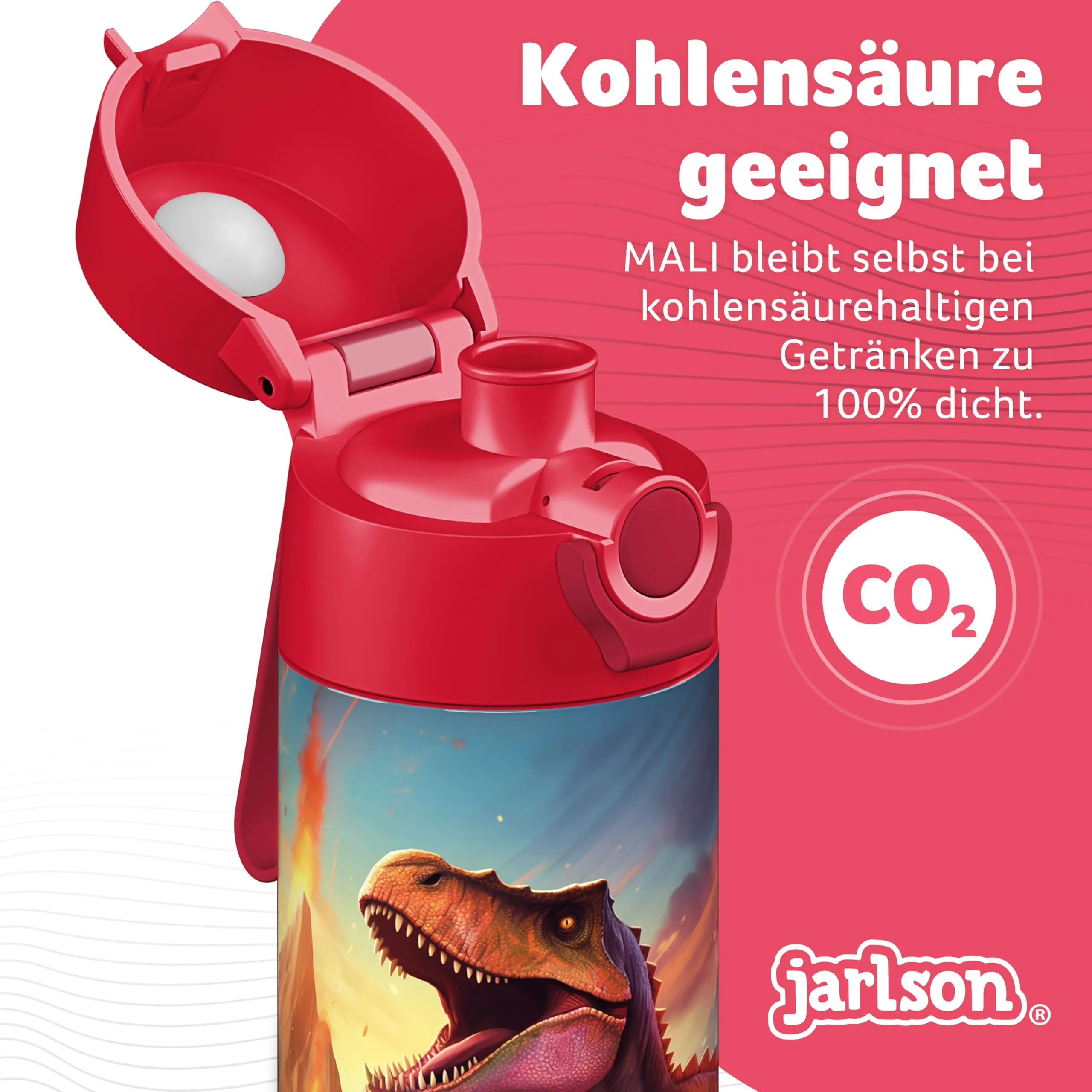 Jarlson Borraccia Termica Bambini Mali 350ml Acciaio Inox - Dinosauro 2.0 - immagine 4