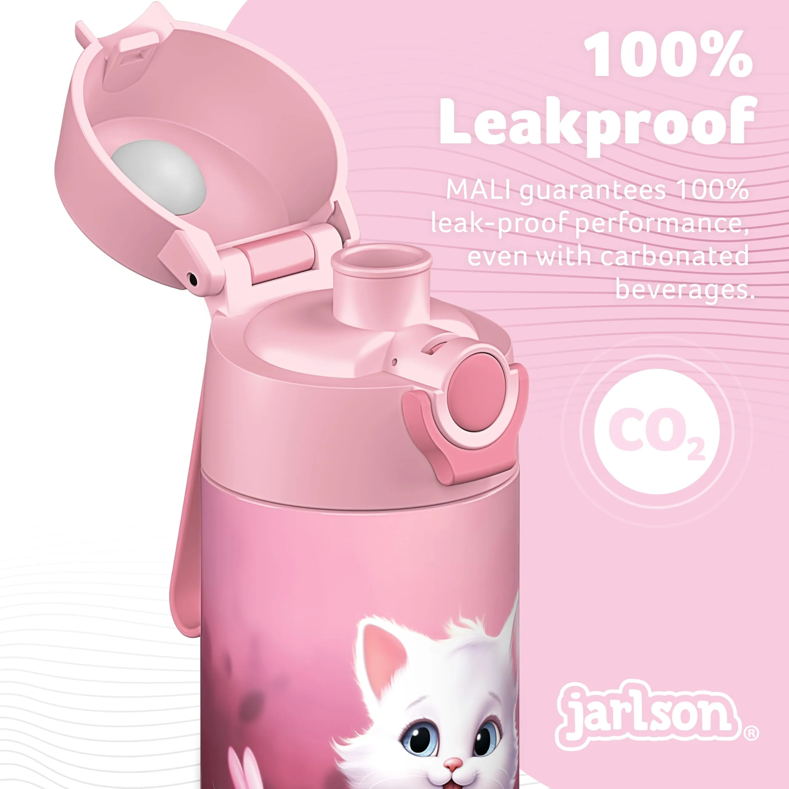 Jarlson Borraccia Termica Bambini Mali 350ml Acciaio Inox - Gatto 2.0 - immagine 4