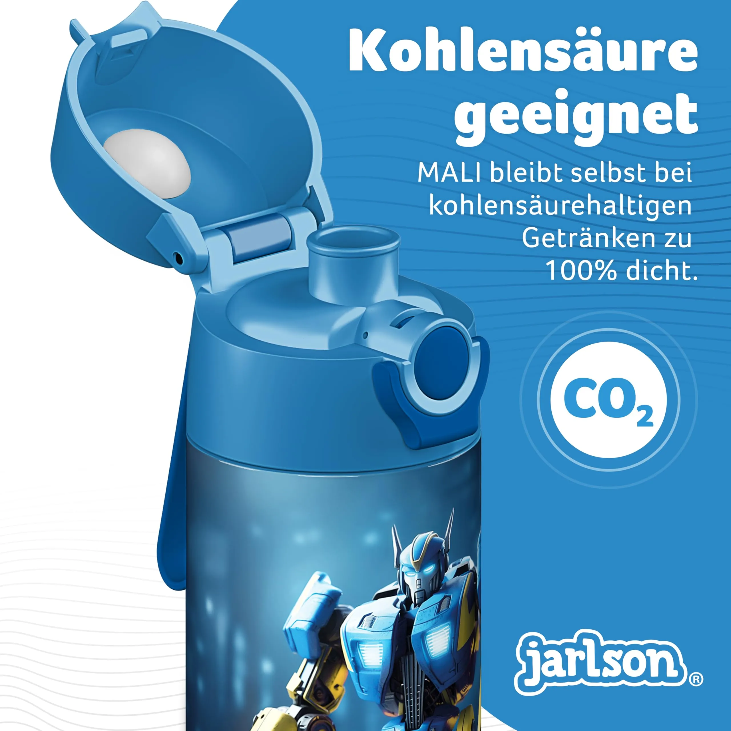 Jarlson Borraccia Termica Bambini Mali 350ml Acciaio Inox Robot - immagine 4