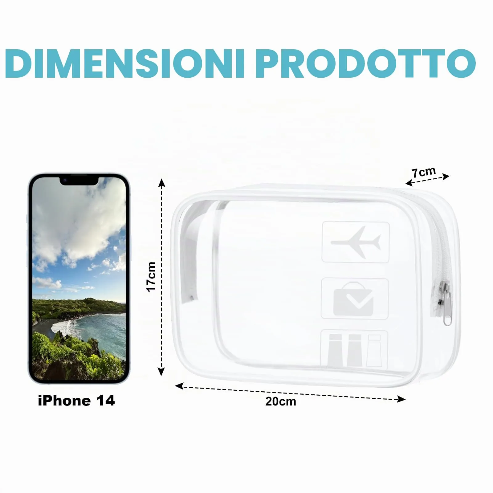 Aucuu Beauty Case Trasparente Impermeabile per Cosmetici e Viaggio - immagine 2
