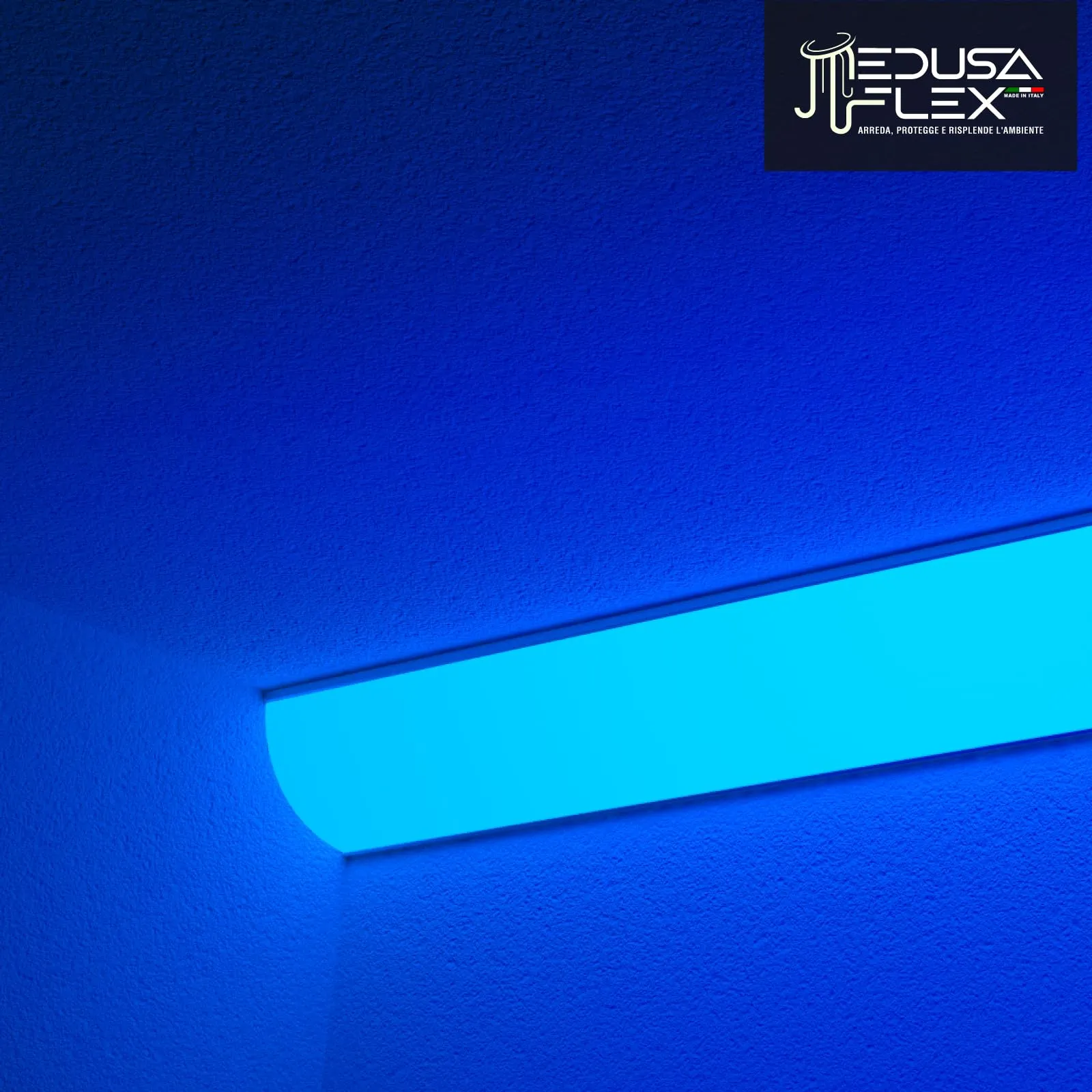 Eurocali Cover Angolare Profilo alluminio per Strisce LED Medusaflex mod. Aurelia, 2 Metri, Blu, Pacco da 2 - immagine 6