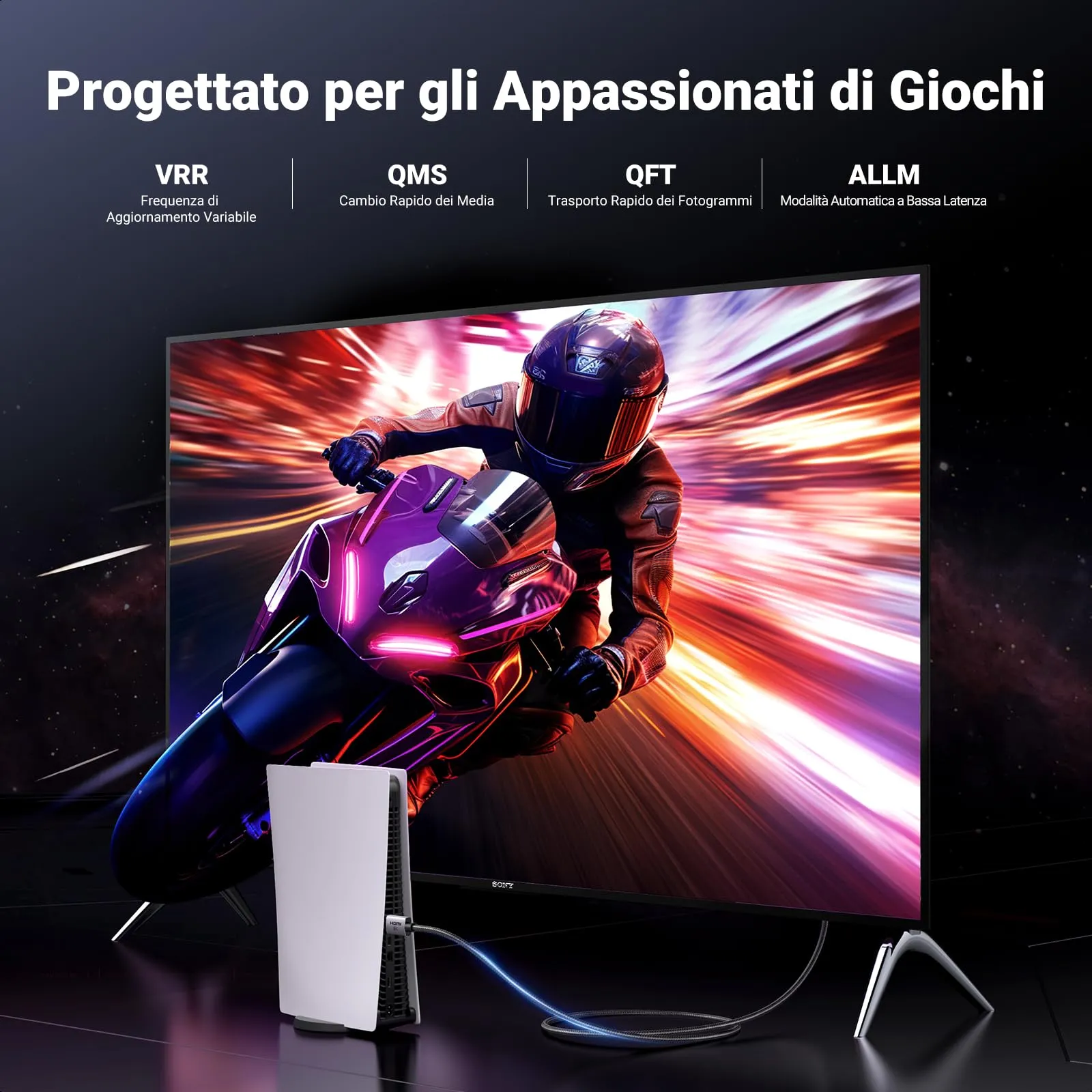 UGREEN Cavo HDMI 2.1 Certificato 8K 60Hz 4K 240Hz 48Gbps (5M) - immagine 4