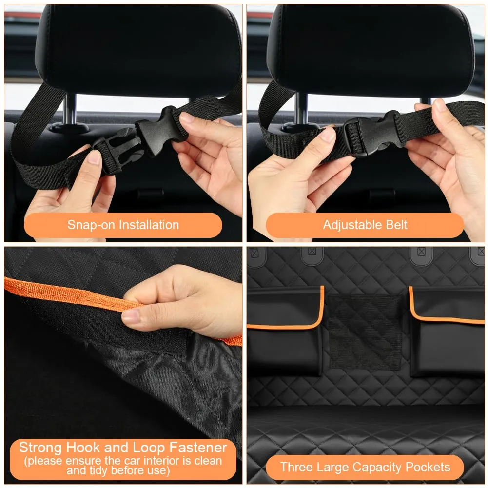 AUYAO Telo Bagagliaio Auto per Cani, Impermeabile Antistrappo e Antiscivolo con 3 Tasche e Protezione Laterale, 180 x 103 cm, Universale per Furgoni e SUV - immagine 3