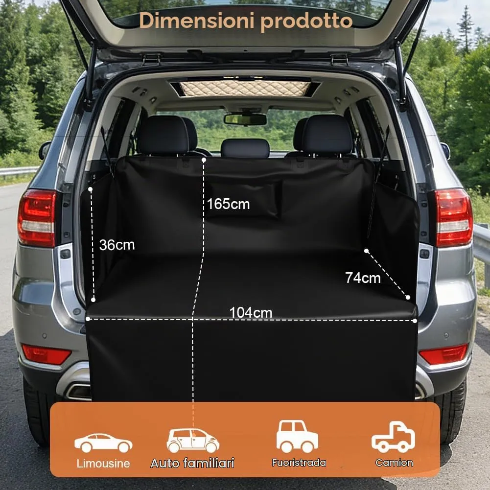 AUYAO Protezione Bagagliaio Auto per Cani con Tasca, 165 x 104 cm, Impermeabile e Antistrappo per Furgoni e SUV - immagine 2