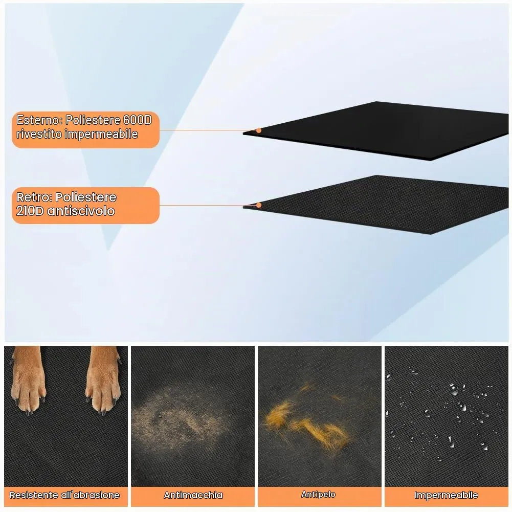 AUYAO Protezione Bagagliaio Auto per Cani con Tasca, 165 x 104 cm, Impermeabile e Antistrappo per Furgoni e SUV - immagine 4