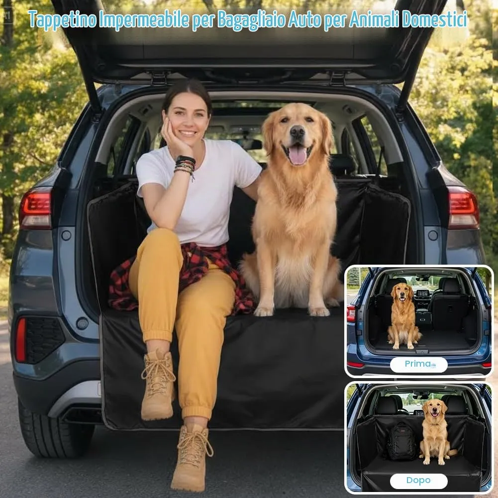AUYAO Protezione Bagagliaio Auto per Cani, 180 x 105 cm, Impermeabile Antistrappo Antiscivolo Universale per Furgoni e SUV - immagine 6