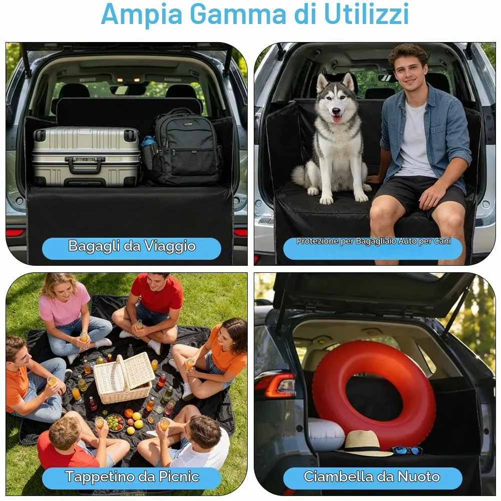 AUYAO Protezione Bagagliaio Auto per Cani, 180 x 105 cm, Impermeabile Antistrappo Antiscivolo Universale per Furgoni e SUV - immagine 7