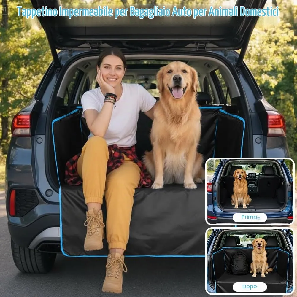 AUYAO Protezione Bagagliaio Auto per Cani, Impermeabile e Antiscivolo, 180 x 105 cm, Universale per Furgoni e SUV - immagine 6