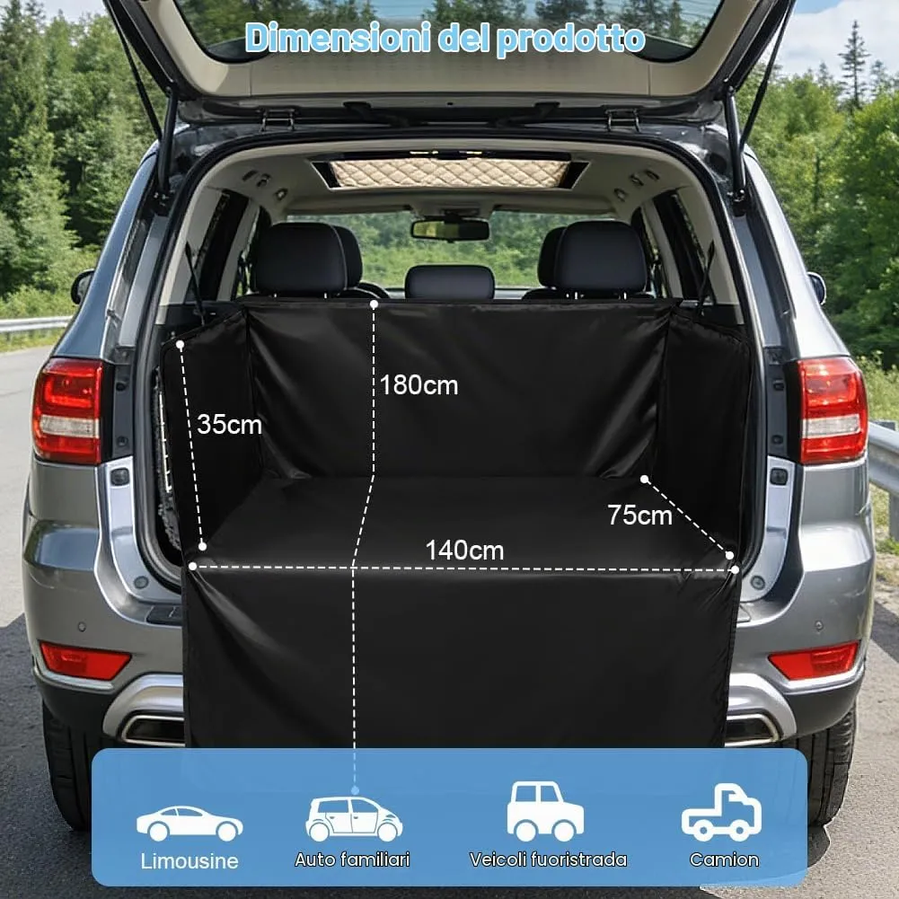 AUYAO Protezione Bagagliaio Auto per Cani, 180 x 105 cm, Impermeabile Antistrappo Antiscivolo Universale per Furgoni e SUV - immagine 2
