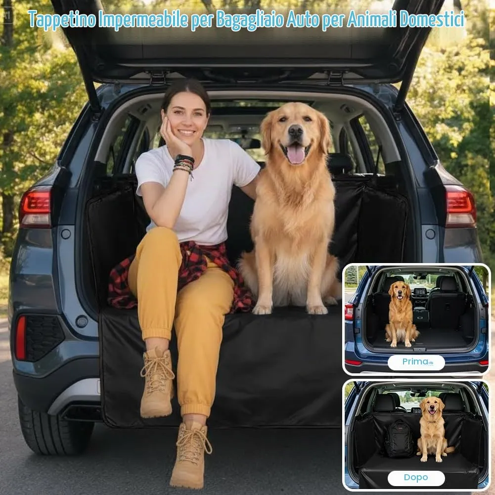 AUYAO Protezione Bagagliaio Auto per Cani, 180 x 105 cm, Impermeabile Antistrappo Antiscivolo Universale per Furgoni e SUV - immagine 6