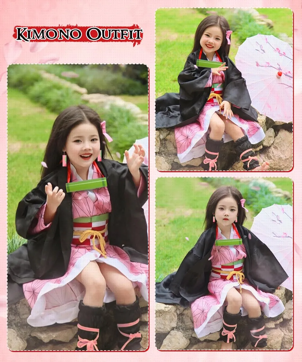 YYDSXK Cosplay Costume Nezuko Kimono Set for Kids - immagine 5