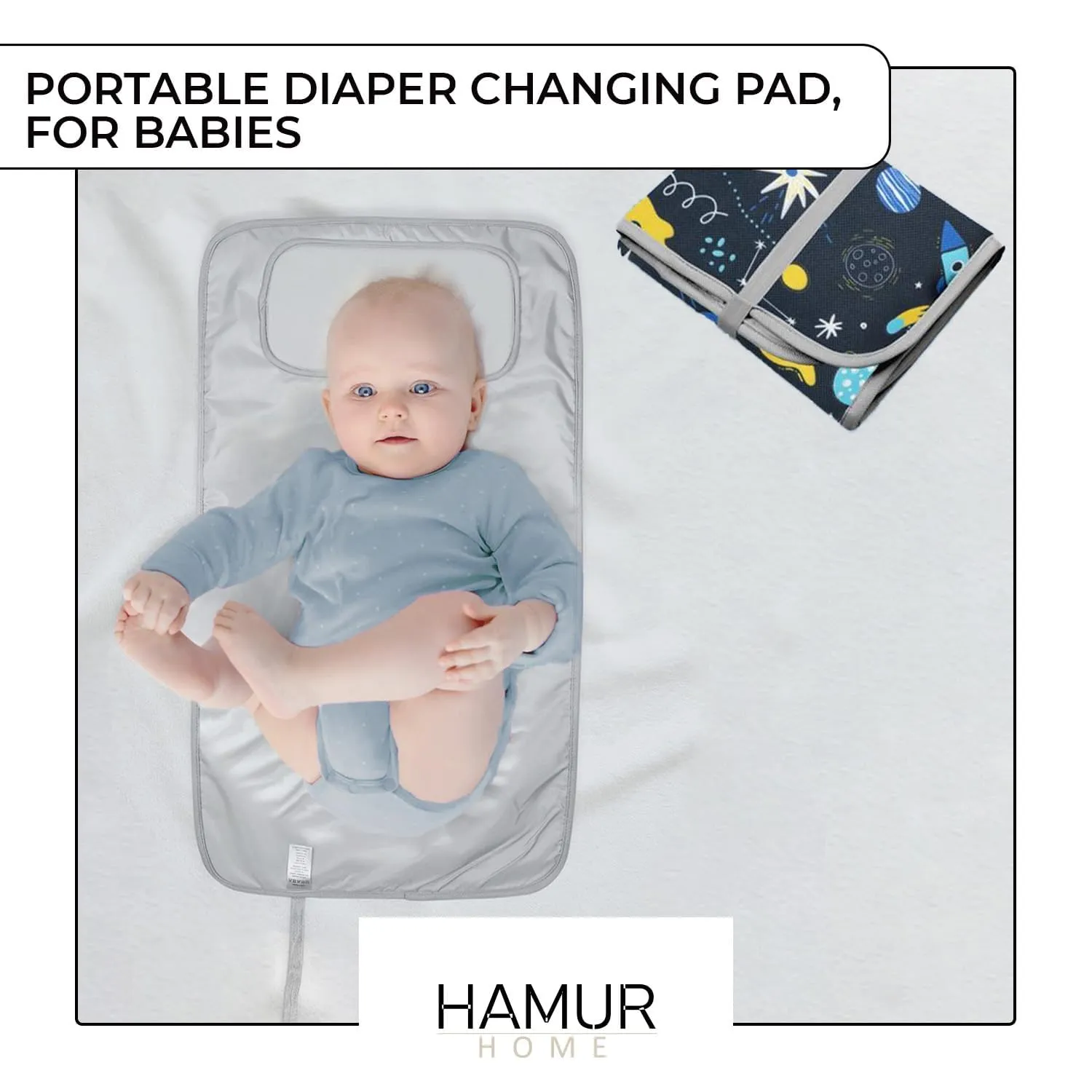 Hamur Home Fasciatoio Portatile Pieghevole Impermeabile 40 x 70 cm, Lavabile in Lavatrice - Space - immagine 2