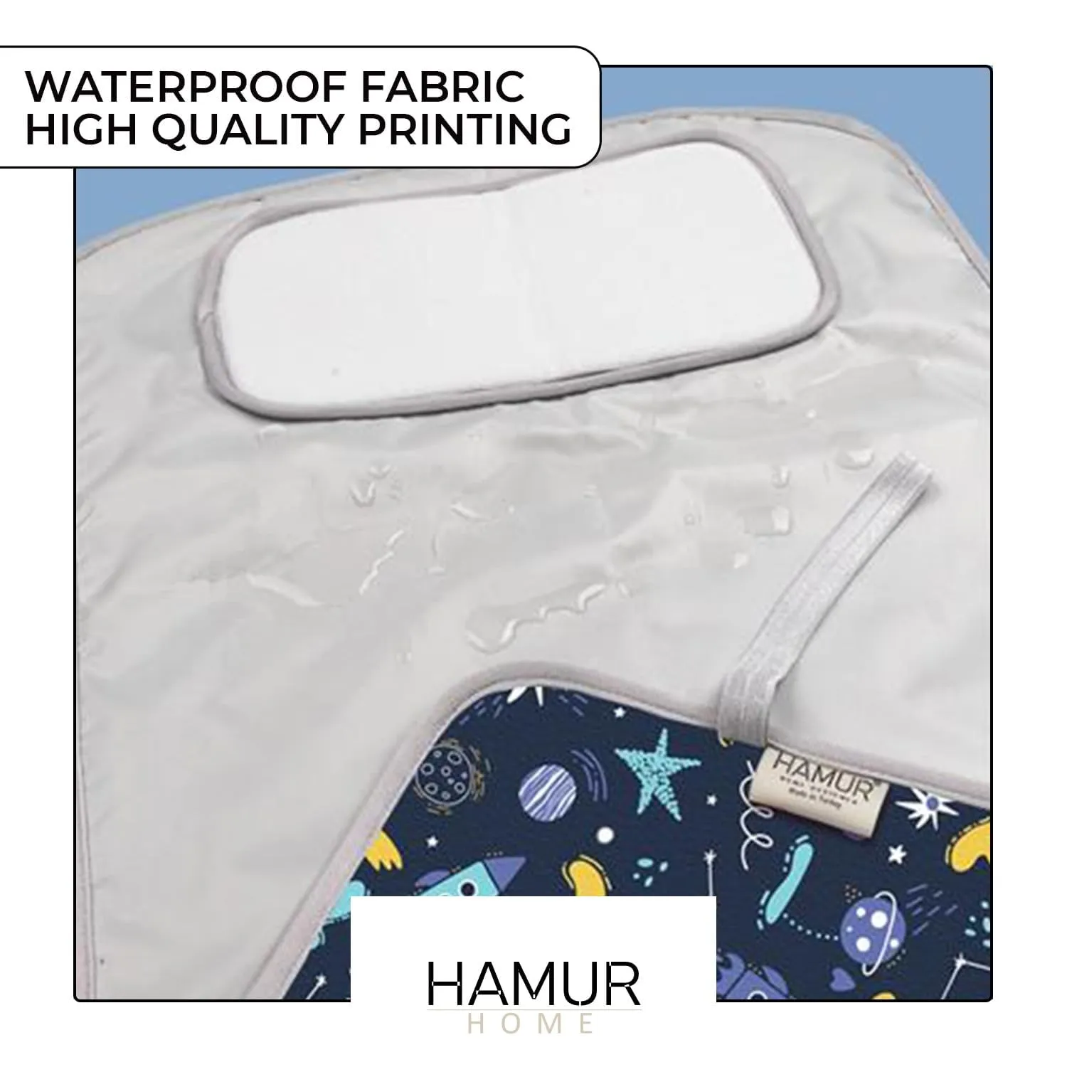 Hamur Home Fasciatoio Portatile Pieghevole Impermeabile 40 x 70 cm, Lavabile in Lavatrice - Space - immagine 3