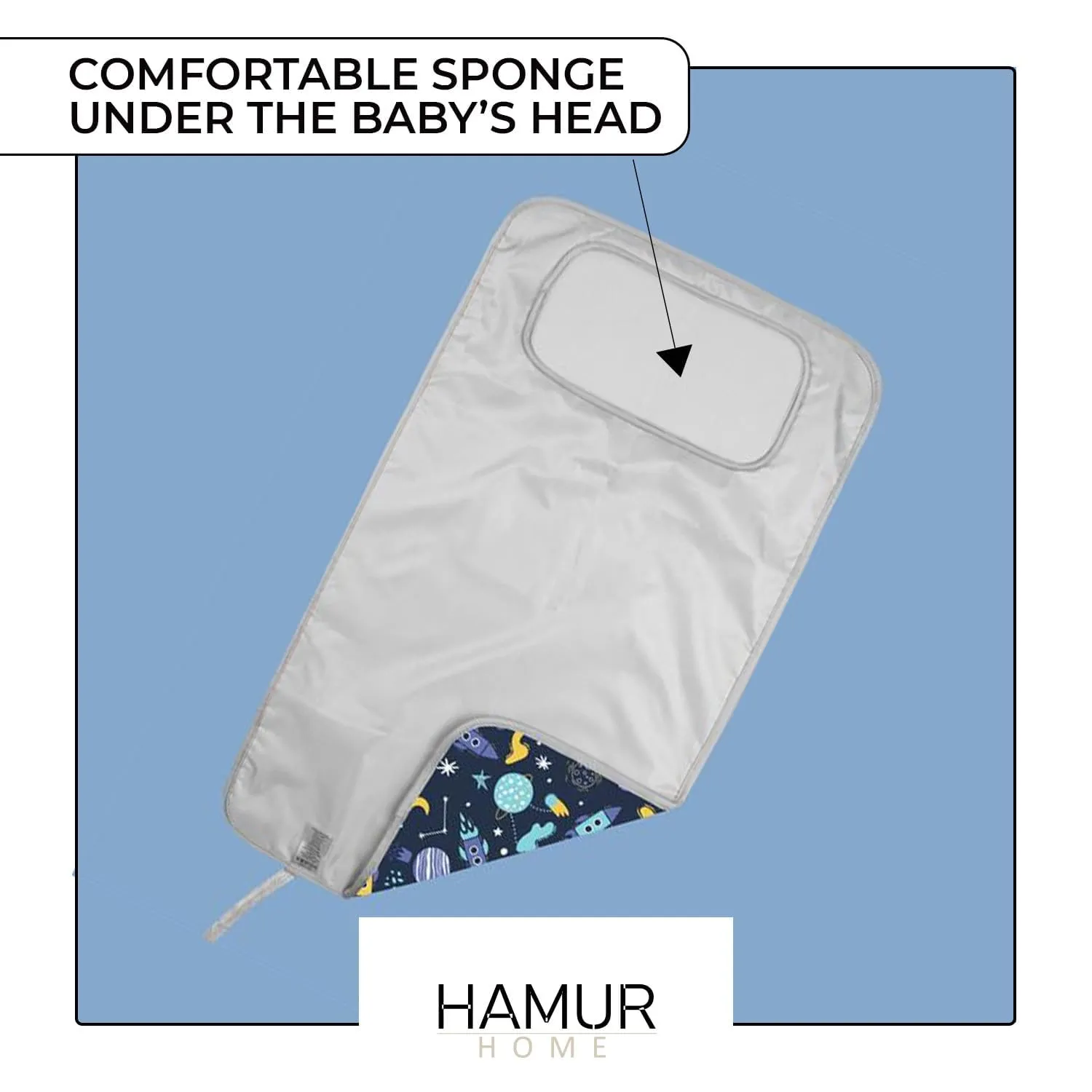 Hamur Home Fasciatoio Portatile Pieghevole Impermeabile 40 x 70 cm, Lavabile in Lavatrice - Space - immagine 5