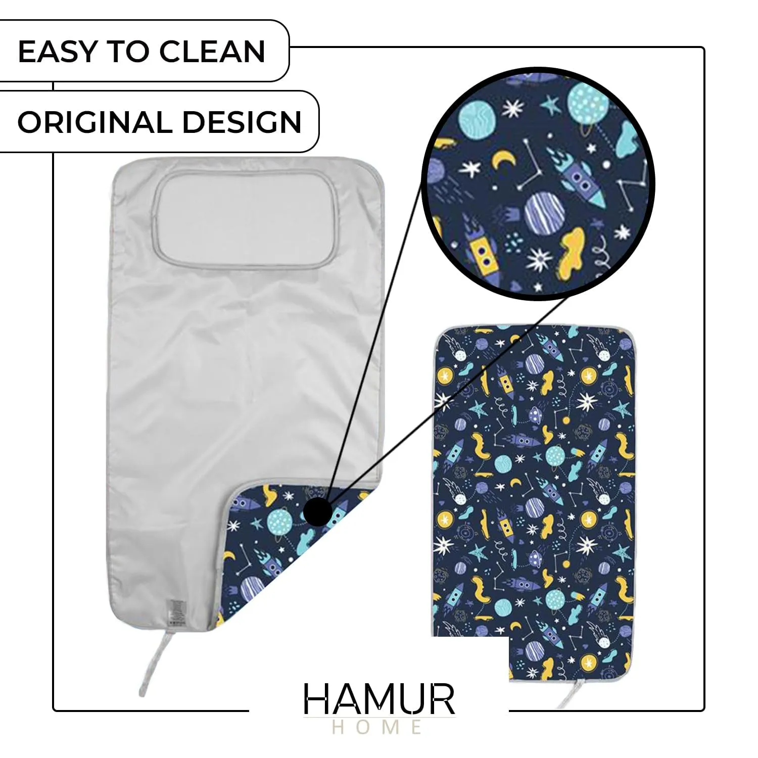 Hamur Home Fasciatoio Portatile Pieghevole Impermeabile 40 x 70 cm, Lavabile in Lavatrice - Space - immagine 7
