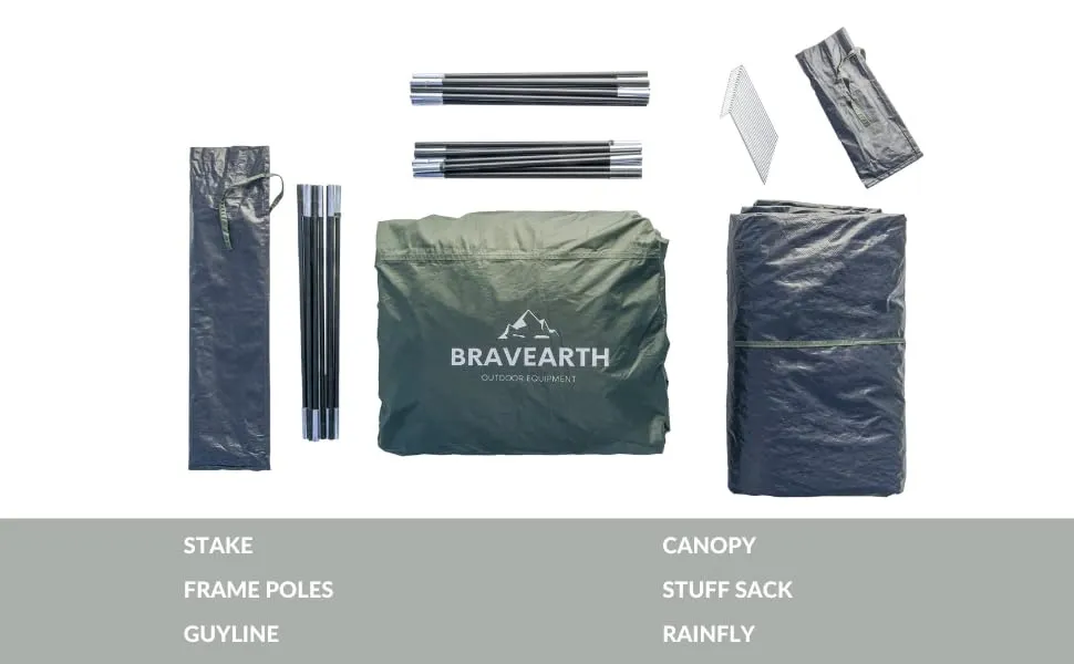 BravEarth Jaguar Tenda da Campeggio 4 Persone, Verde - immagine 5