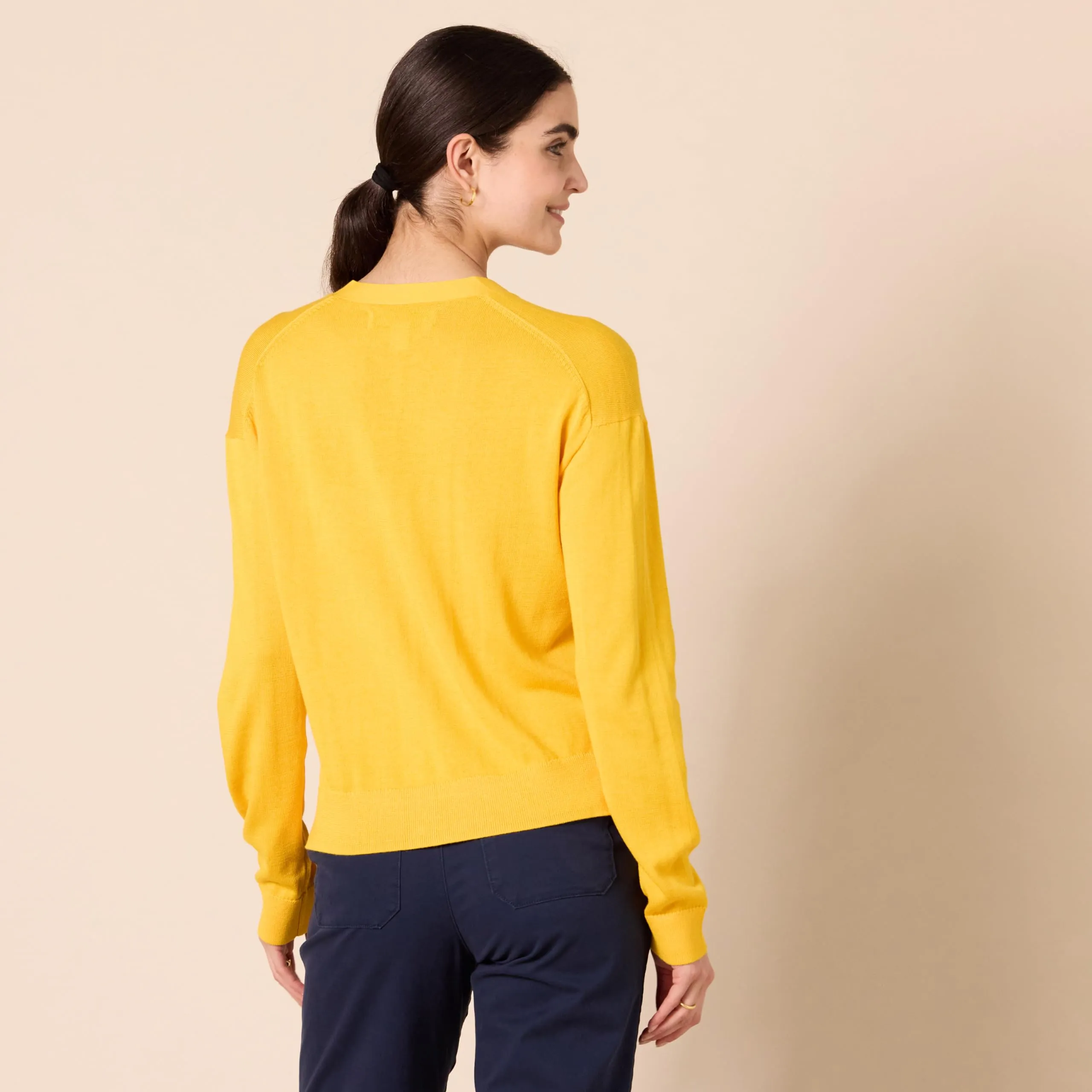 Amazon Essentials Felpa Cardigan Leggera Donna, Giallo Drato, XL - immagine 3