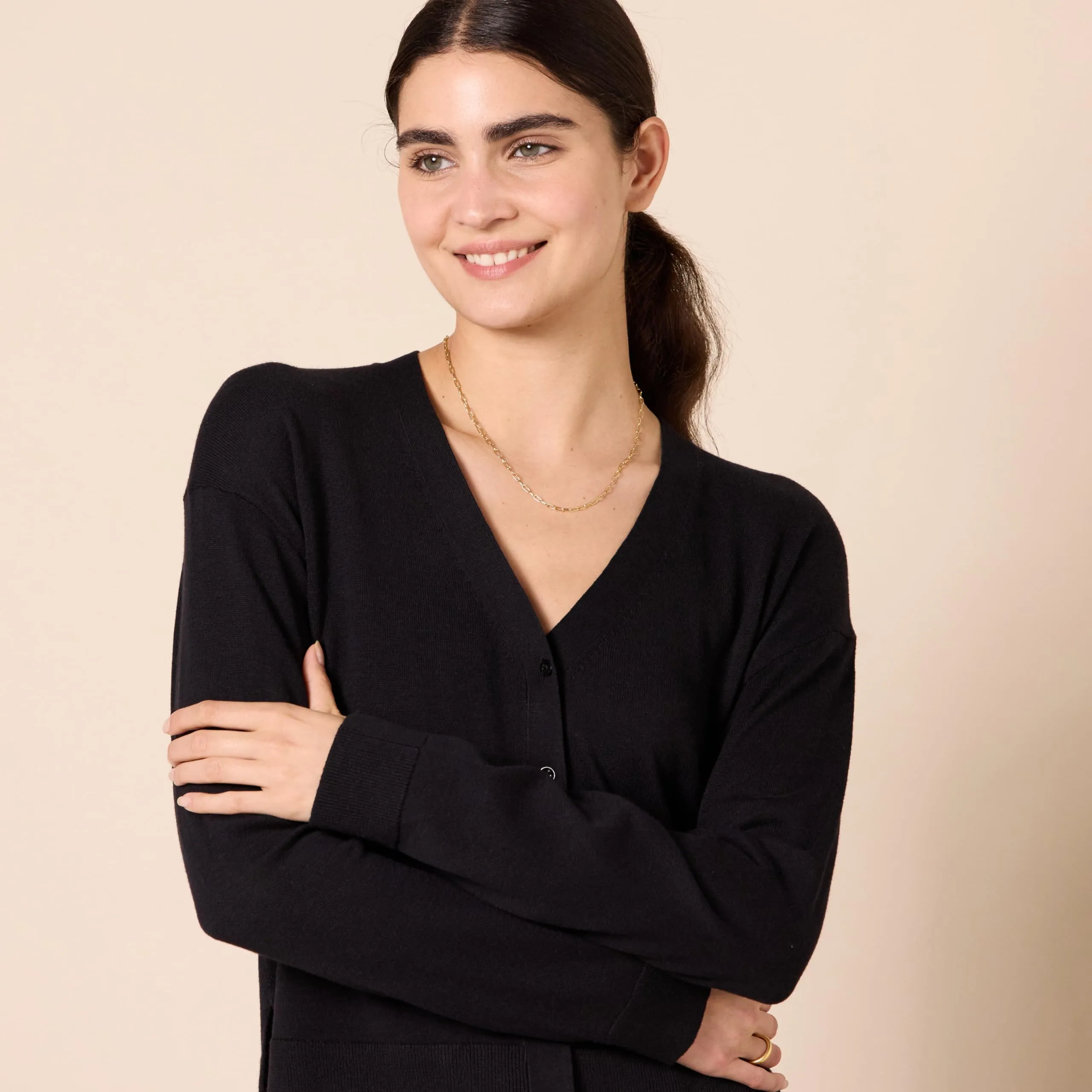 Amazon Essentials Felpa Cardigan Leggera Donna, Nero, XXL - immagine 4