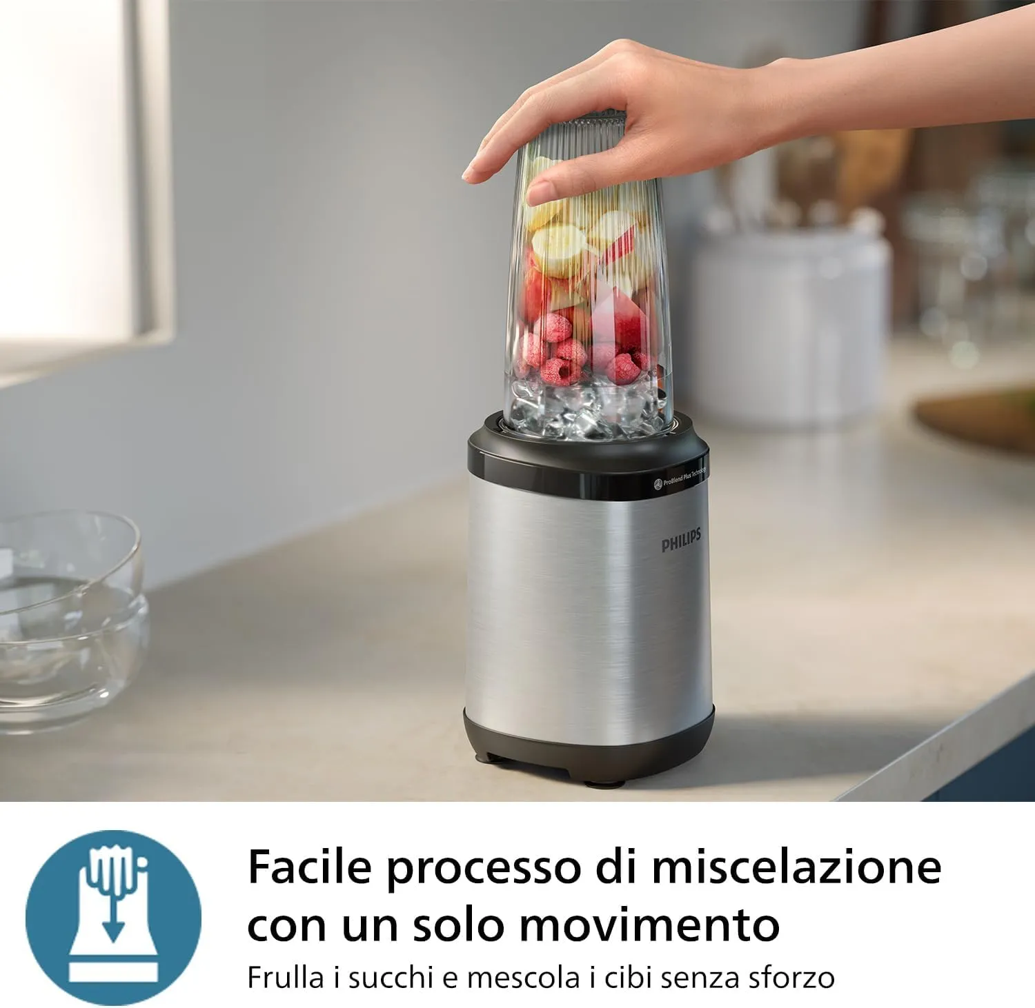 Philips Frullatore Elettrico Serie 5000 ProBlend Plus 800W 0,7L Nero HR2764/00 - immagine 4