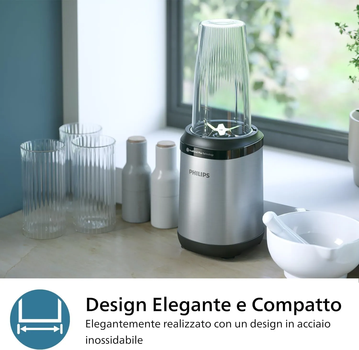 Philips Frullatore Elettrico Serie 5000 ProBlend Plus 800W 0,7L Nero HR2764/00 - immagine 5