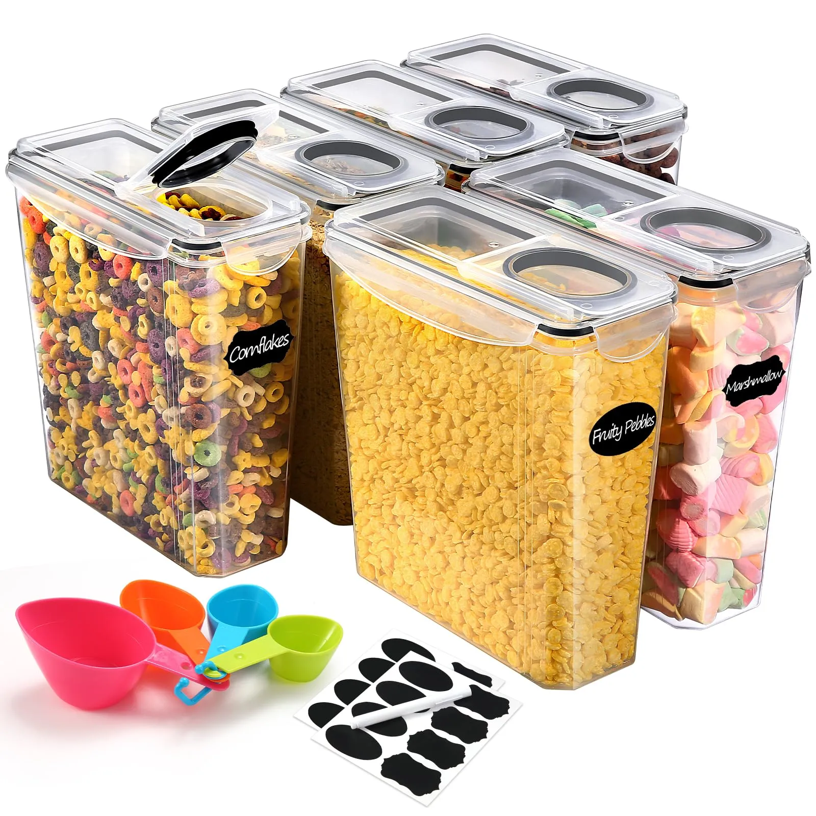 YASHE Contenitori Ermetici per Alimenti, Set di 6 pezzi, 3.7L, Plastica senza BPA - immagine 1