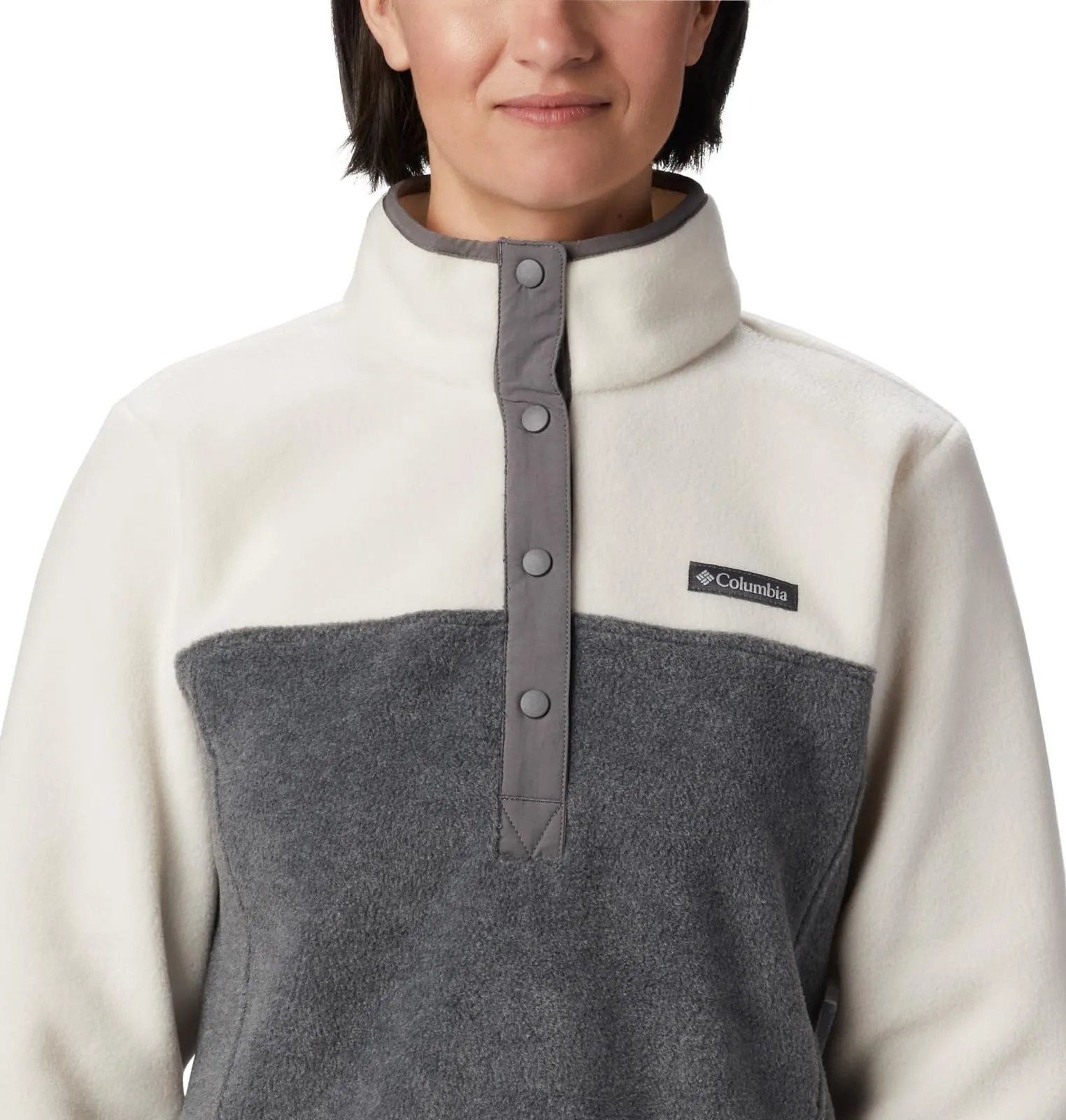 Columbia Donna Benton Springs 1/2 Snap Pull Over II, Grigio Città Erica/Gesso, 1X - immagine 5