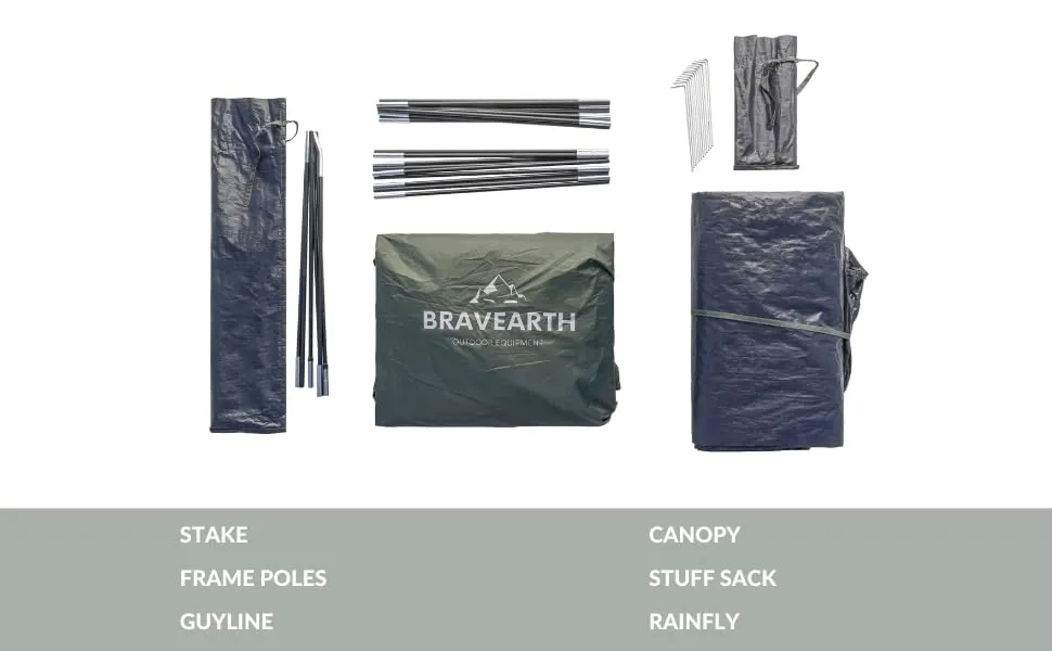 BravEarth Jaguar Tenda da Campeggio, Verde, 3 Persone - immagine 2