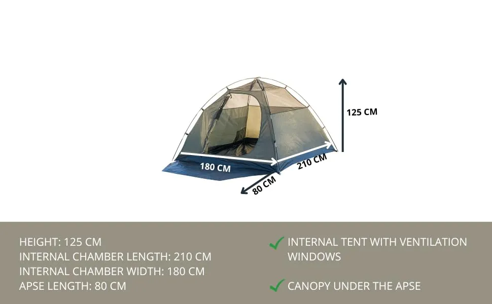 BravEarth Jaguar Tenda da Campeggio, Verde, 3 Persone - immagine 4