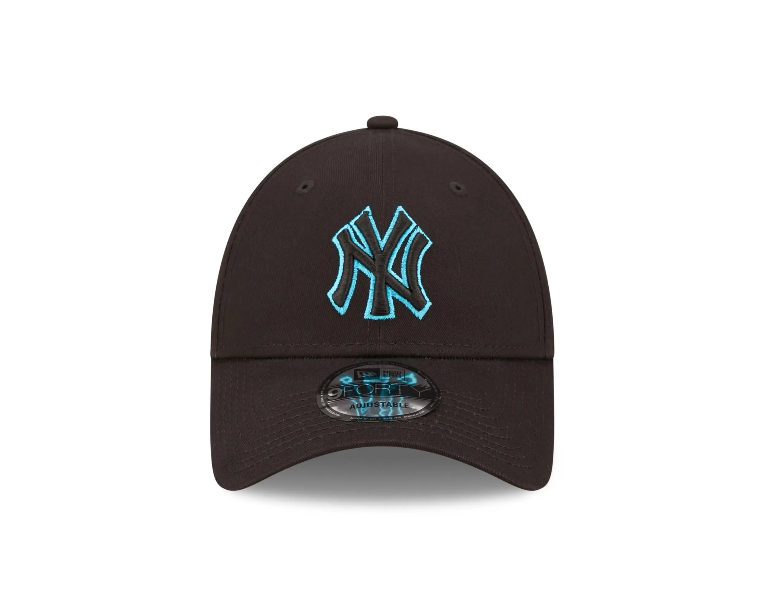 New Era MLB New York Yankees 9Forty Strapback Baseball Cap - Black Neon - immagine 2