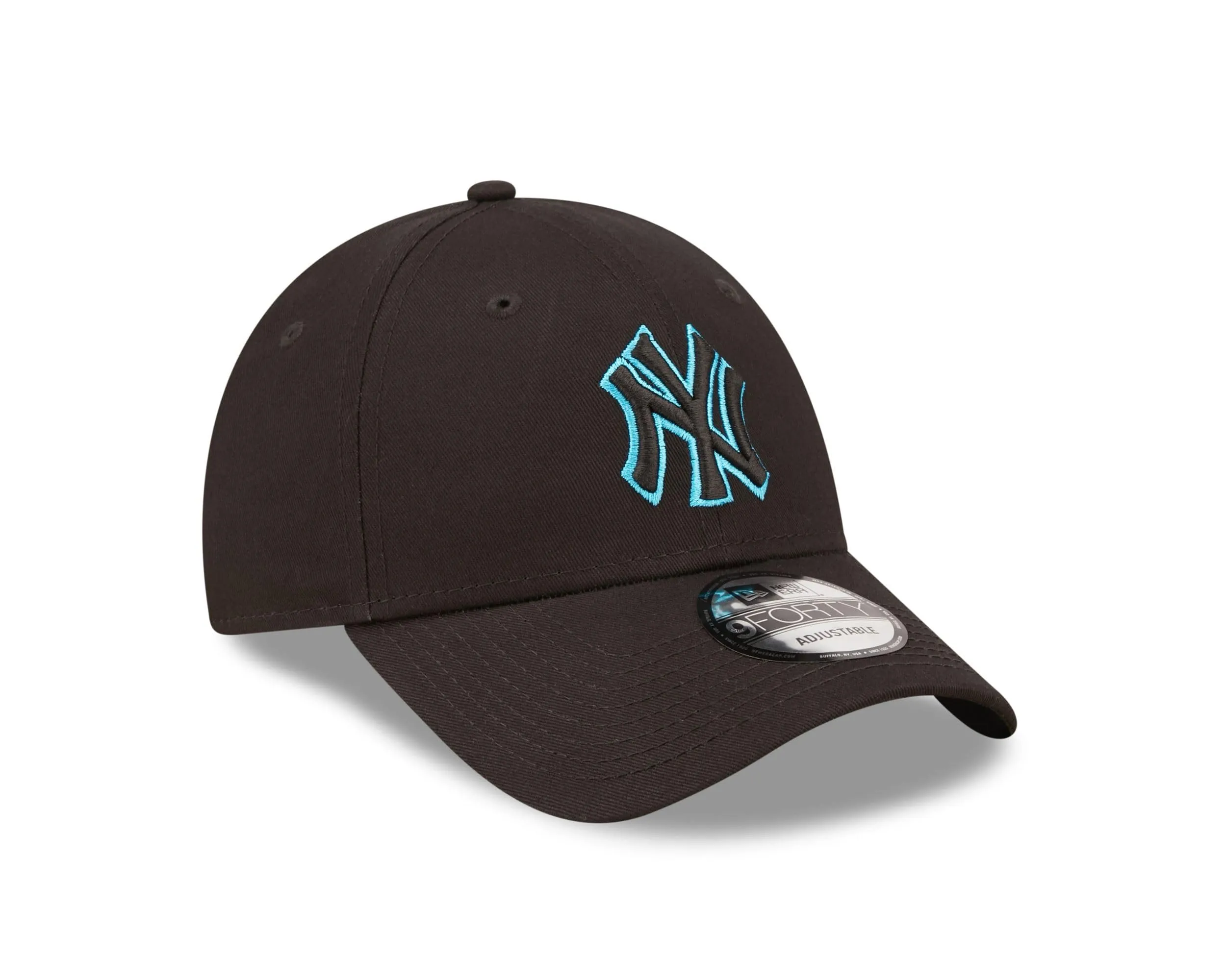 New Era MLB New York Yankees 9Forty Strapback Baseball Cap - Black Neon - immagine 3