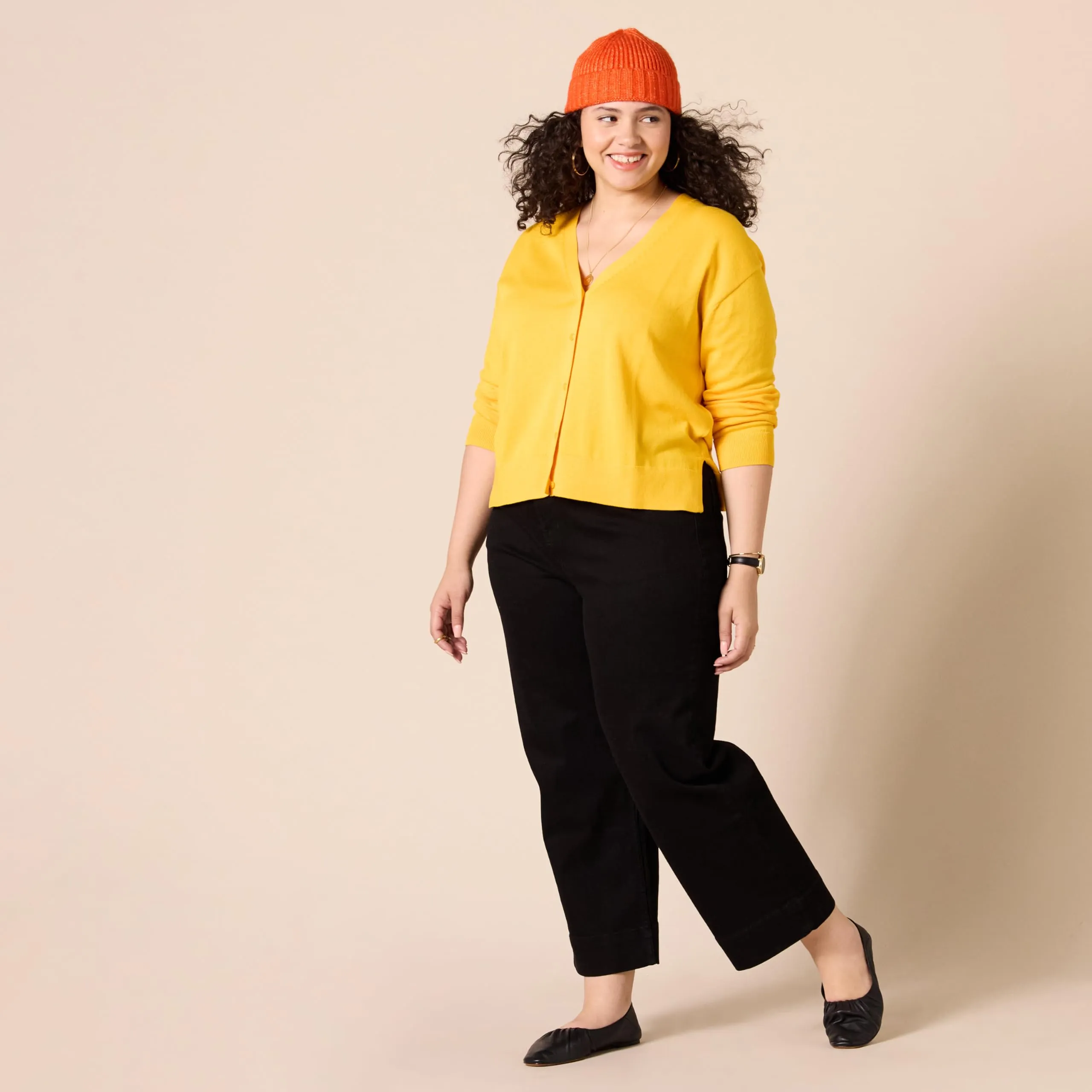 Amazon Essentials Felpa Cardigan Leggera Donna, Giallo Drato, M - immagine 7