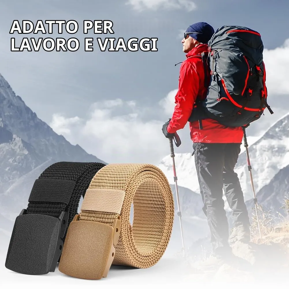 Aomig Cintura Tattica in Nylon con Fibbia in Plastica, Regolabile, Militare Outdoor per Uomo - immagine 4