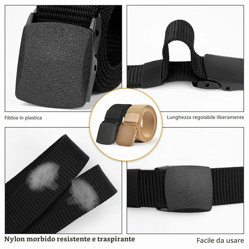 Aomig Cintura Tattica in Nylon con Fibbia in Plastica, Regolabile, Militare Outdoor per Uomo - immagine 6