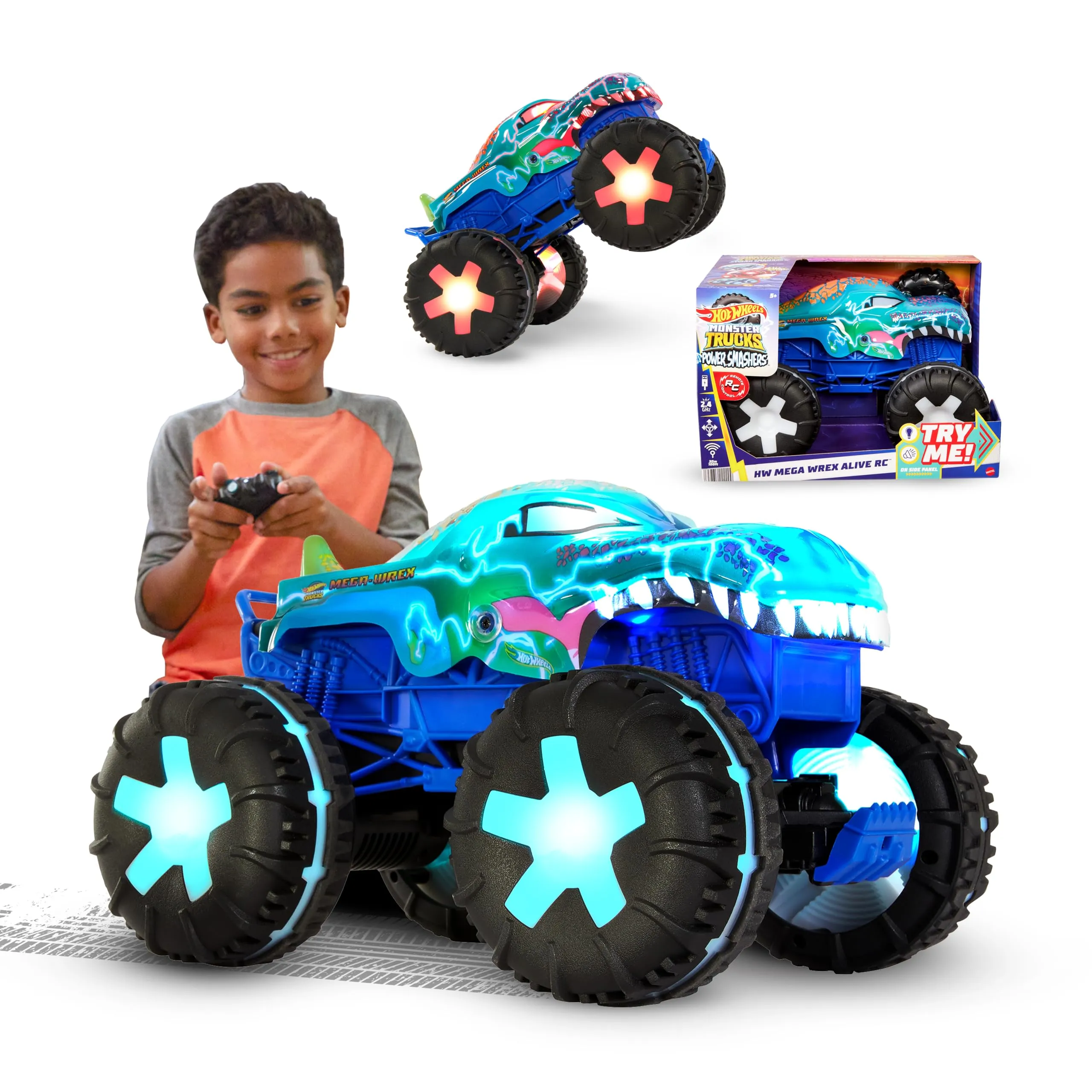 Hot Wheels Monster Trucks Mega-Wrex Alive RC Veicolo Radiocomandato - immagine 1