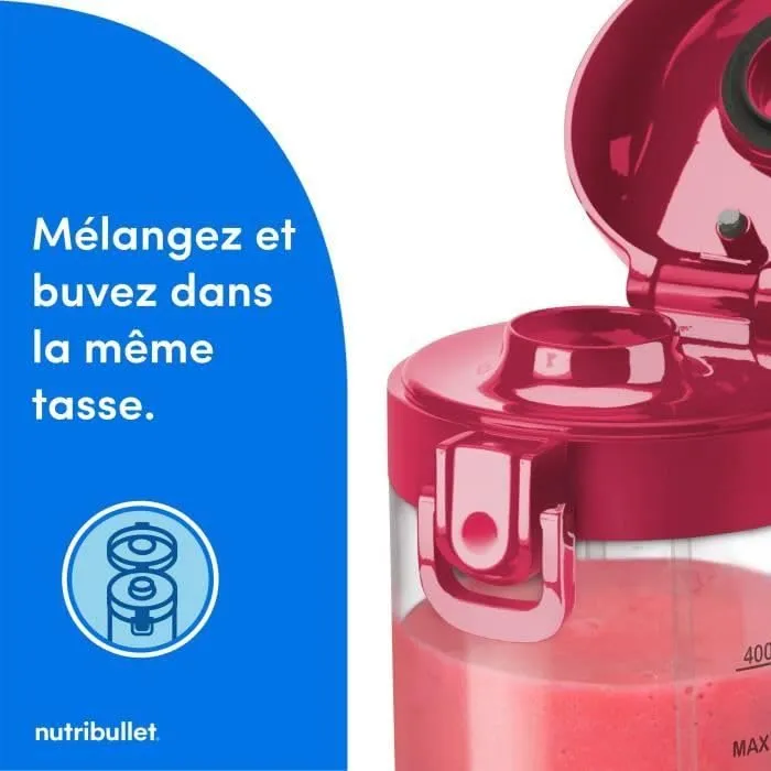 NutriBullet Leggero Frullatore Portatile 475ml, USB-C, NBP003MA, Magenta - immagine 3