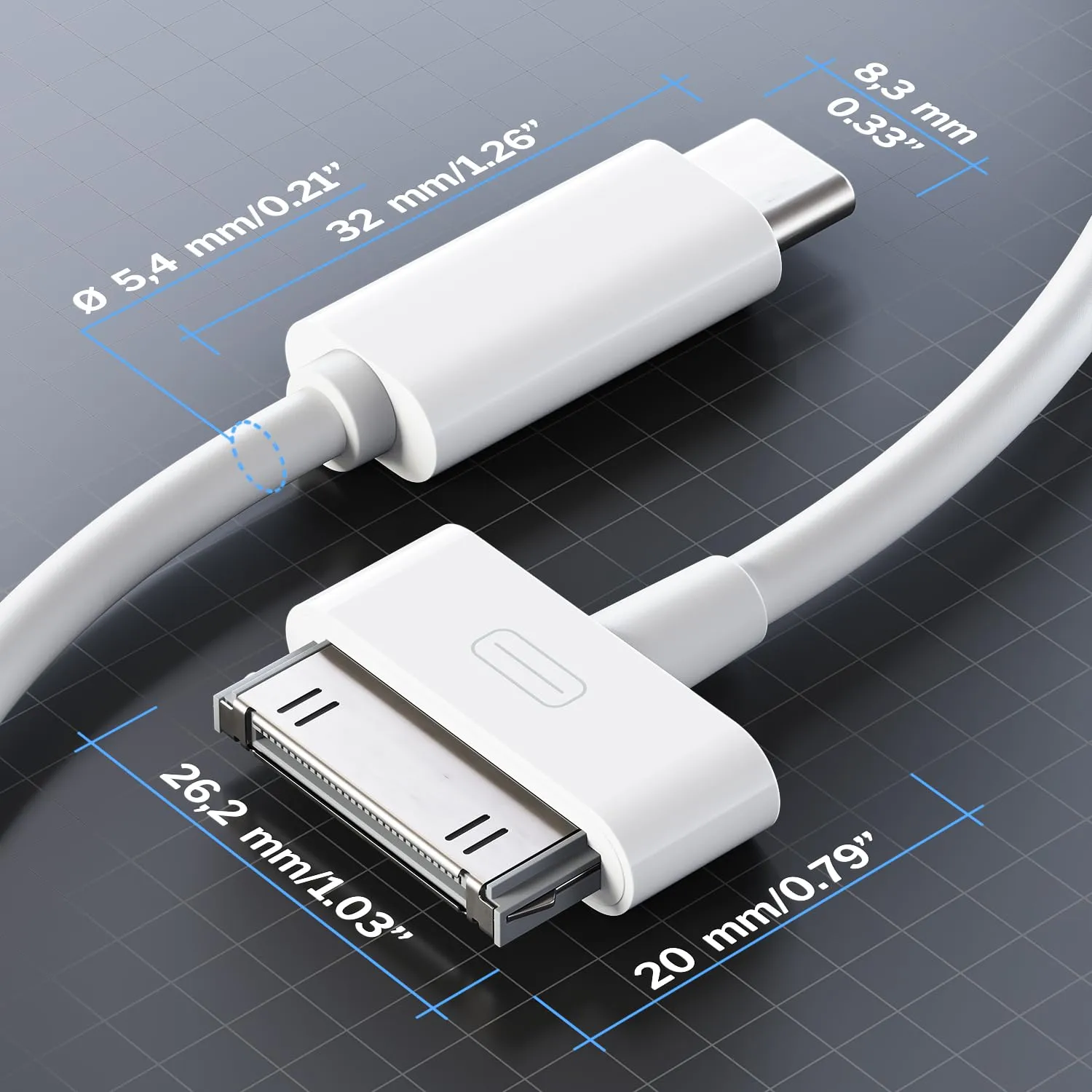 KabelDirekt Adattatore Cavo da 30 pin a USB-C per iPhone, iPad e iPod, 2m - immagine 5