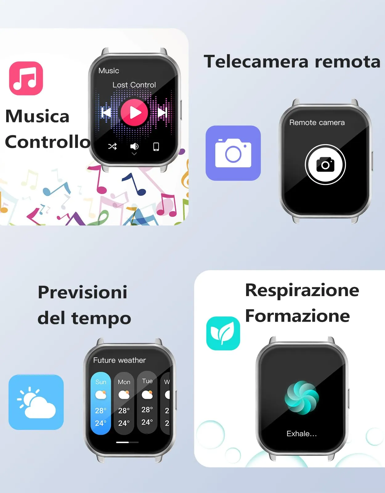 RUIMEN Smartwatch Bluetooth AMOLED 1.83", Fitness Tracker IP68 con Cardiofrequenzimetro, Saturimetro e Notifiche, Compatibile Android e iOS, Blu - immagine 8
