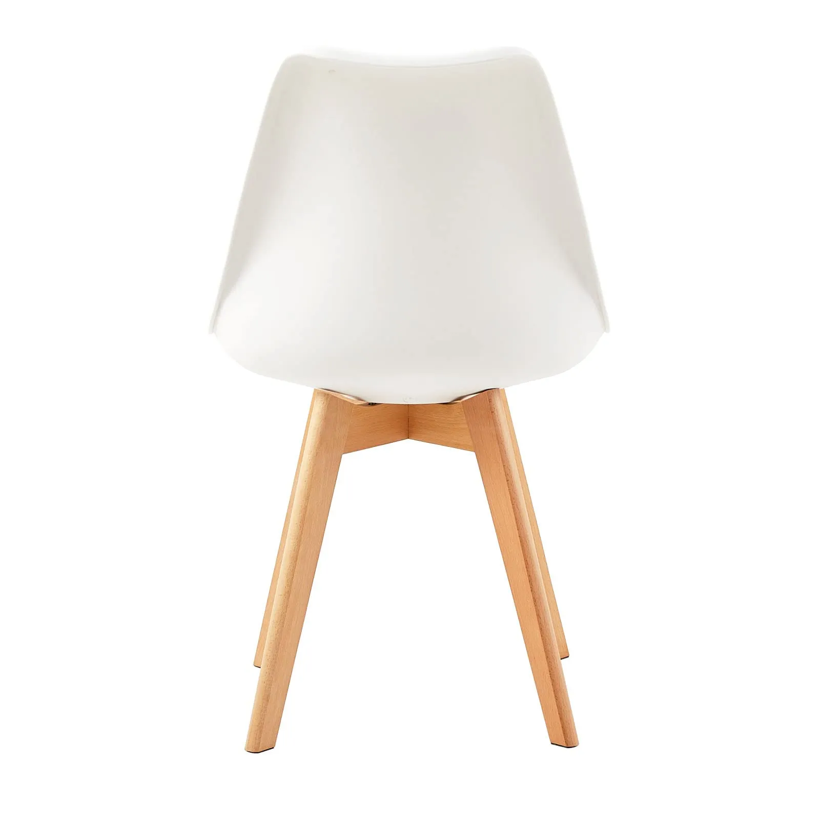 EGGREE Set di 8 Sedie da Pranzo in Pelle PU e Faggio Massiccio, Bianco - Grigio - immagine 5
