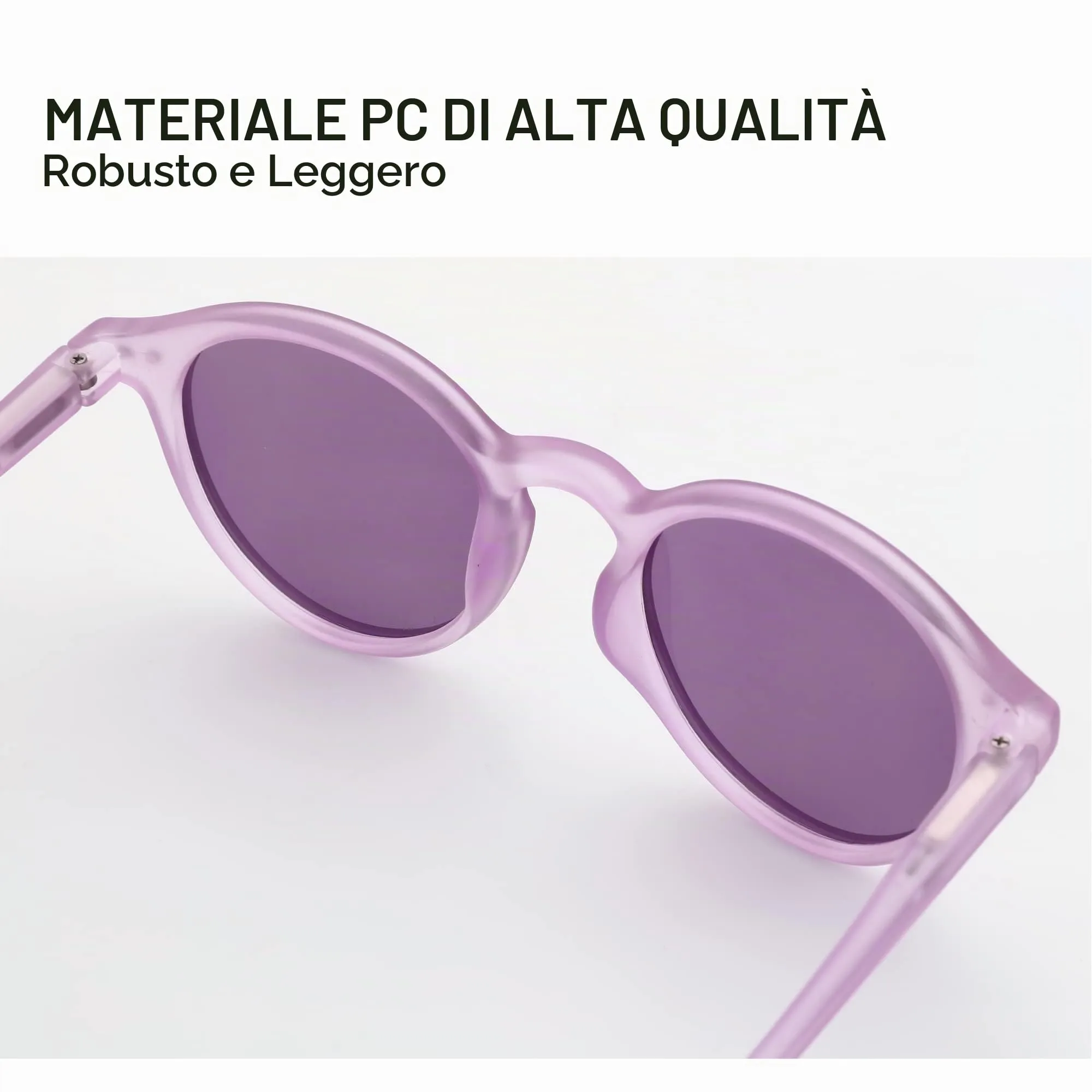 ZENOTTIC Occhiali da Sole Polarizzati Retrò Rotondi Vintage UV400 Unisex - immagine 5
