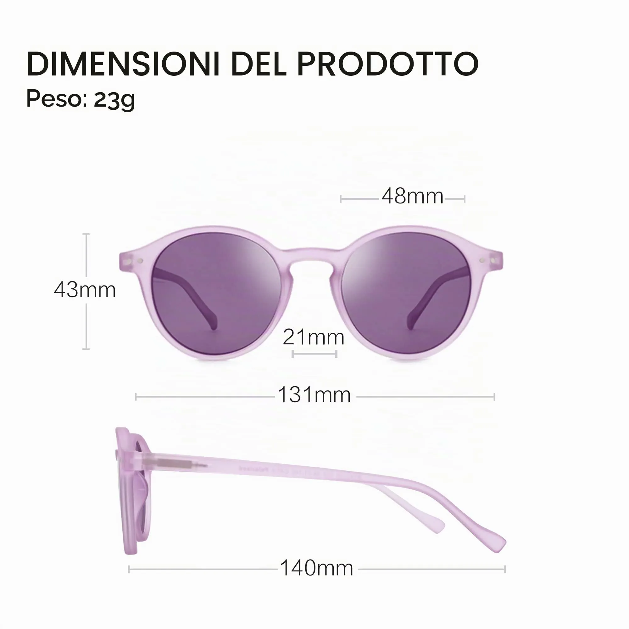 ZENOTTIC Occhiali da Sole Polarizzati Retrò Rotondi Vintage UV400 Unisex - immagine 6