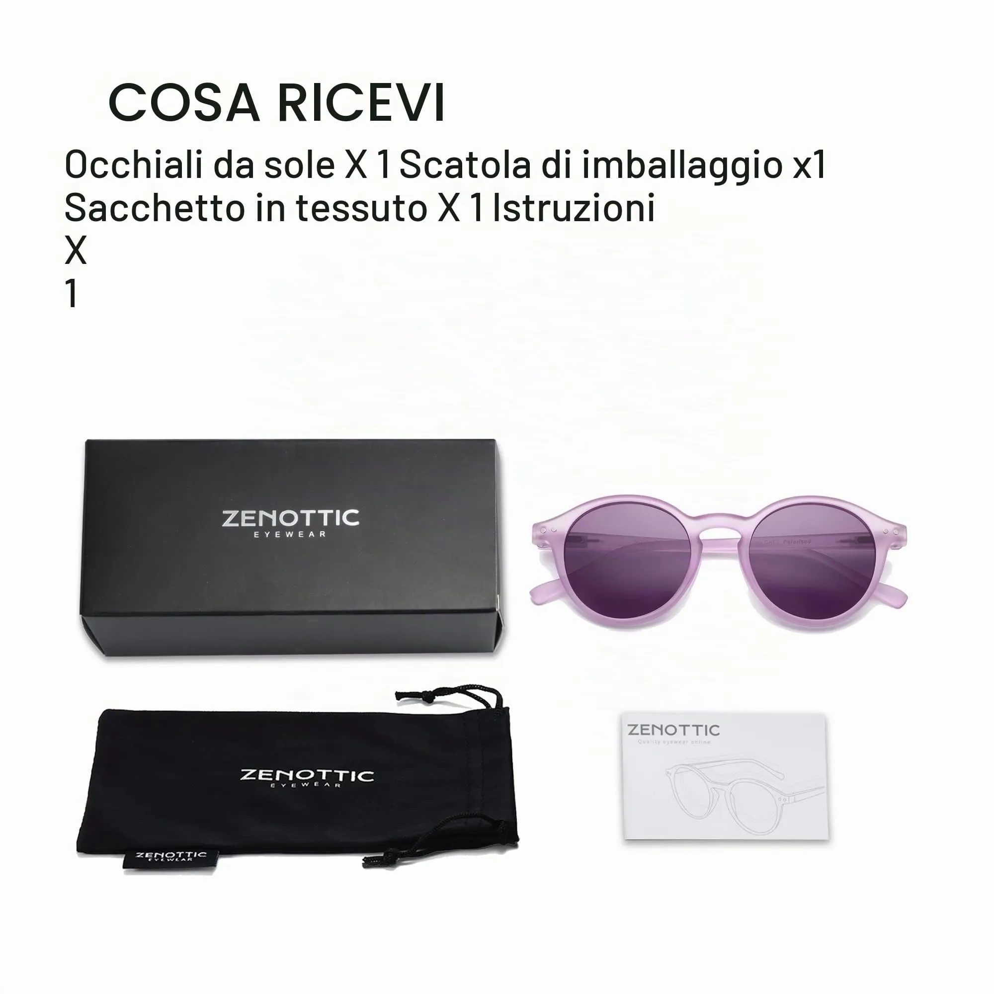 ZENOTTIC Occhiali da Sole Polarizzati Retrò Rotondi Vintage UV400 Unisex - immagine 7