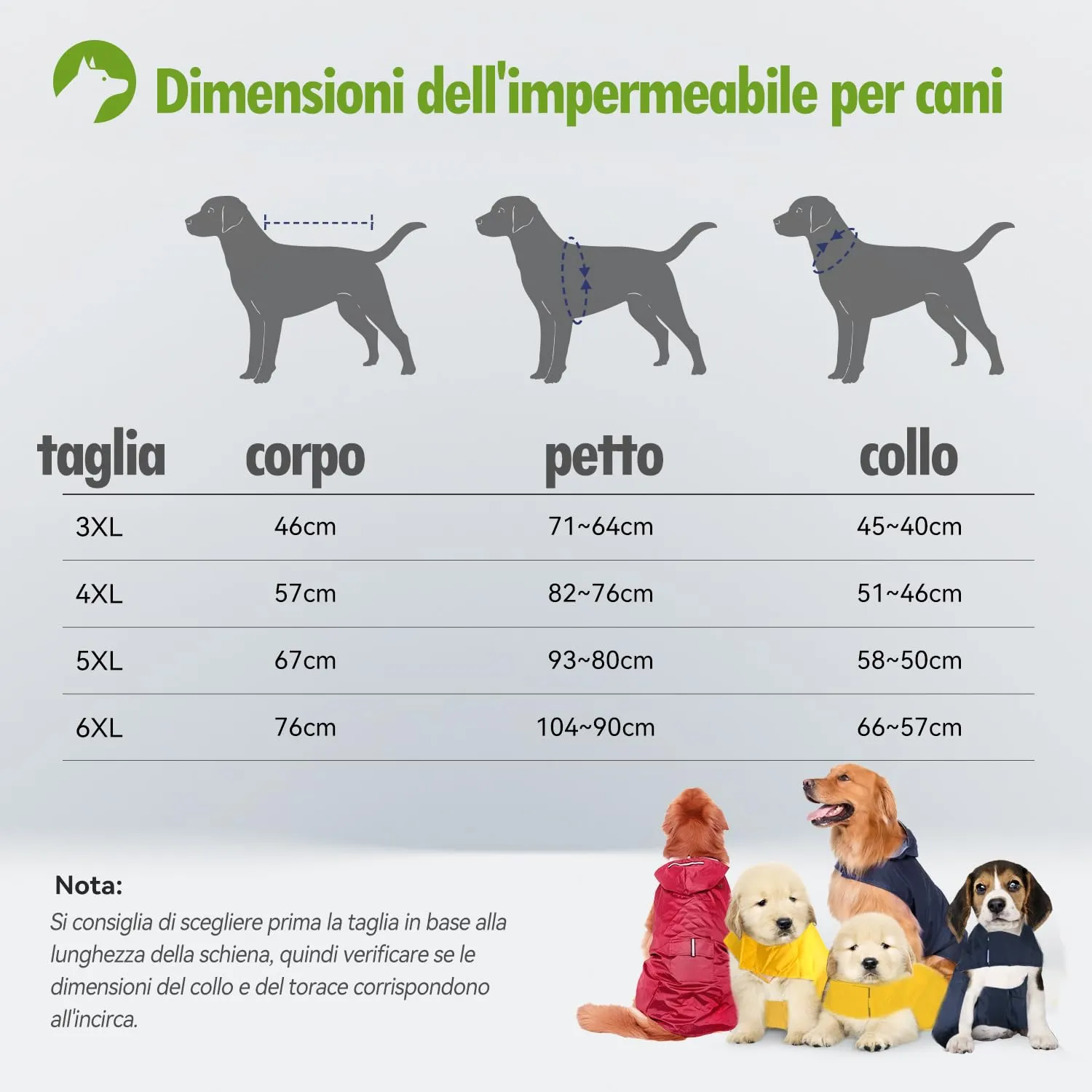 Zellar Impermeabile per Cani con Cappuccio, Foro per Colletto e Strisce Riflettenti, Taglia 5XL - immagine 5